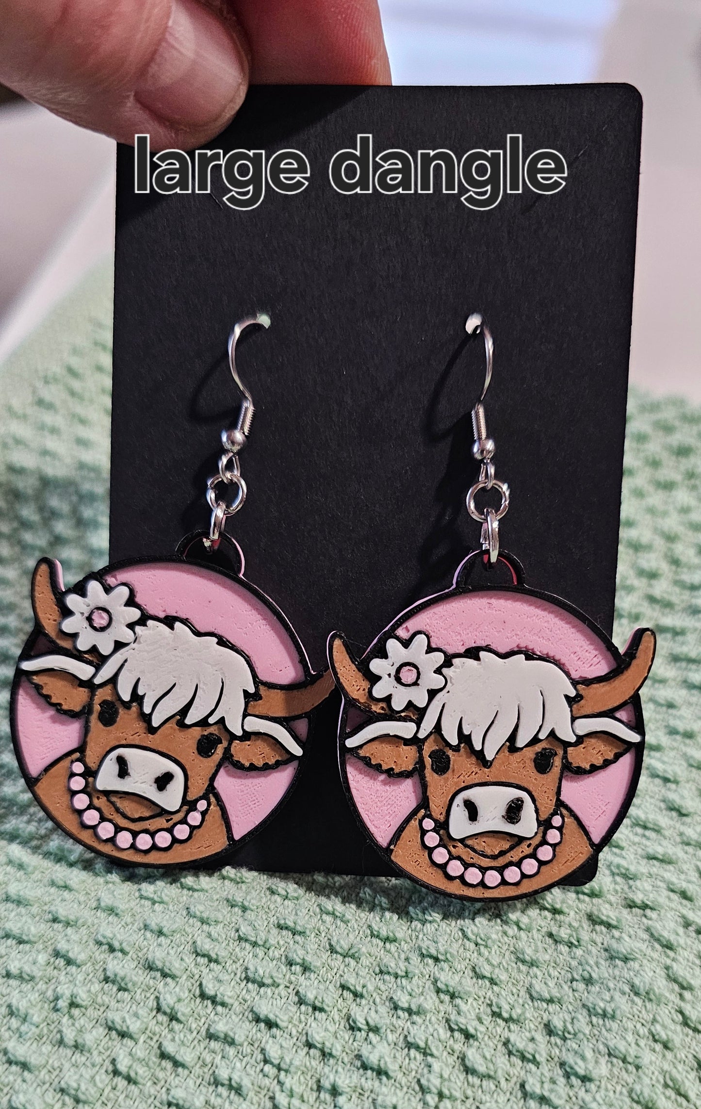 3d Western Cowgirl Cowboy Highland Cow Theme - Necklace, Purse Charm, Earrings, Keychain, Magnet