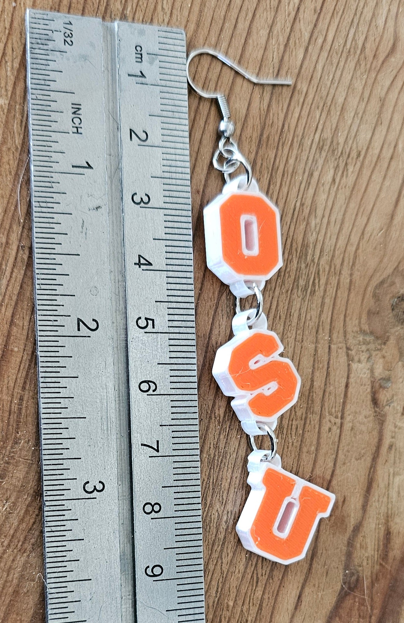 OSU College Oklahoma University Collegiate Letter Necklace Earrings