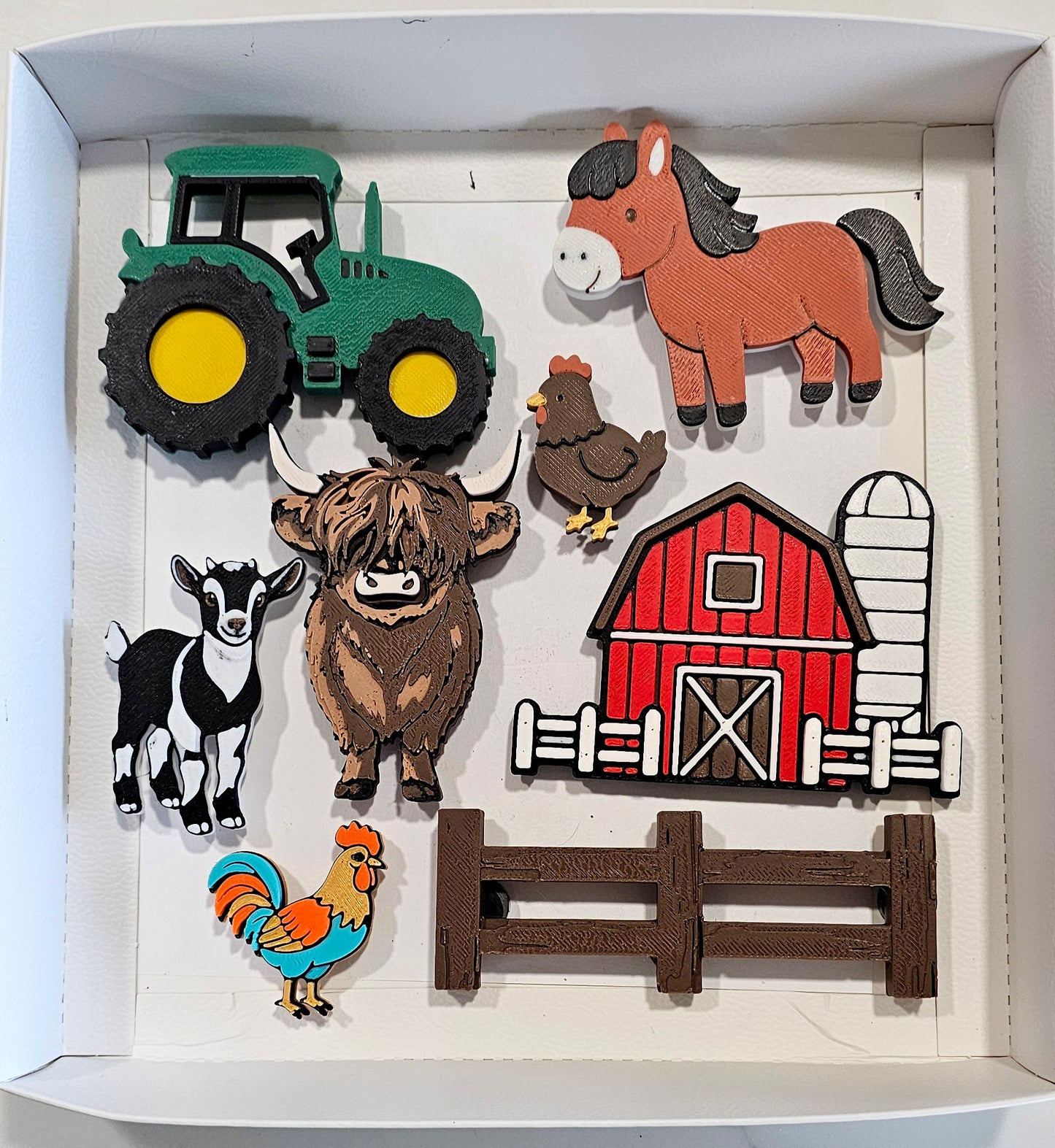 3D Highland Cow Farm Magnet Gift Set
