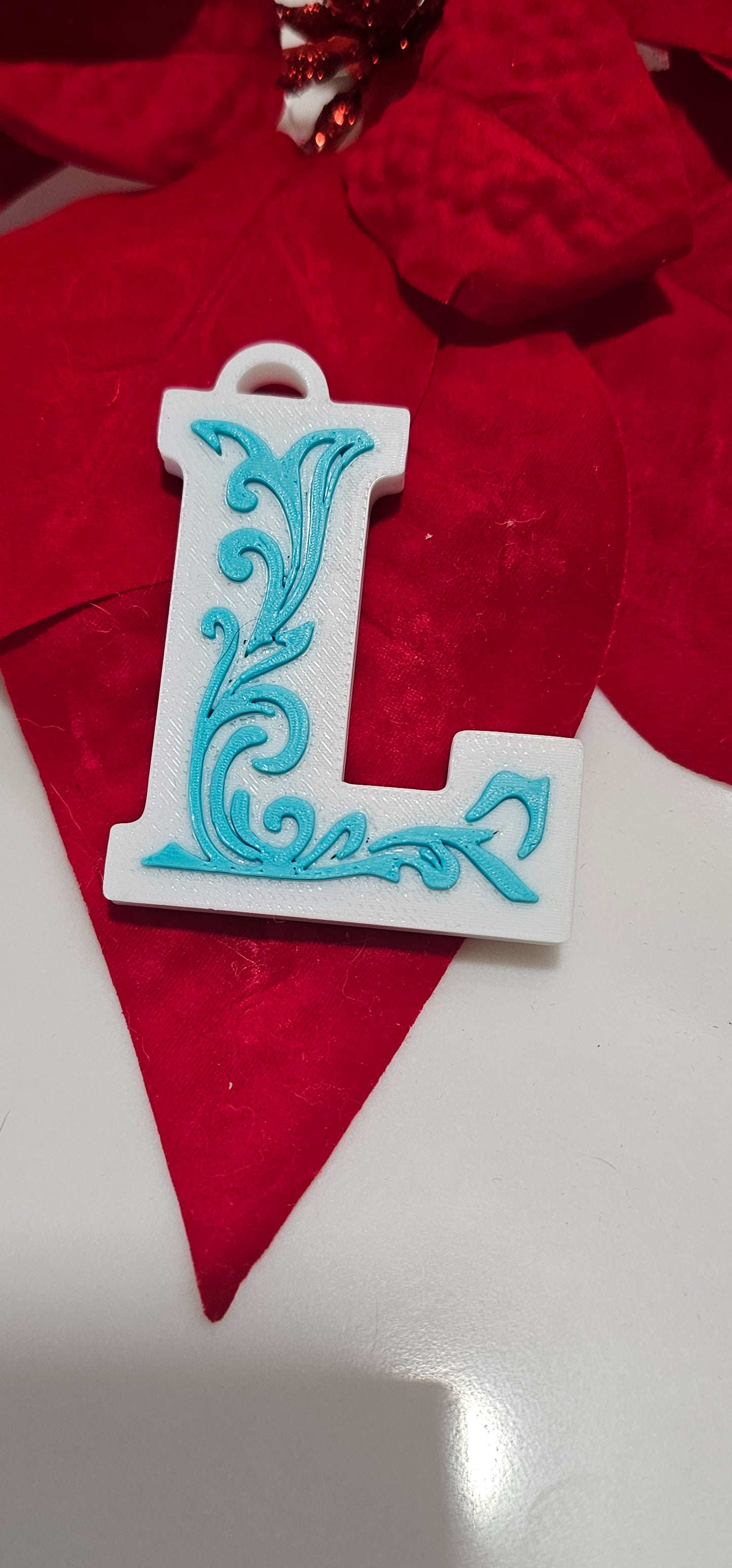 3D Print Tooled Leather Look Initial Pendant on Leather Necklace Made in America