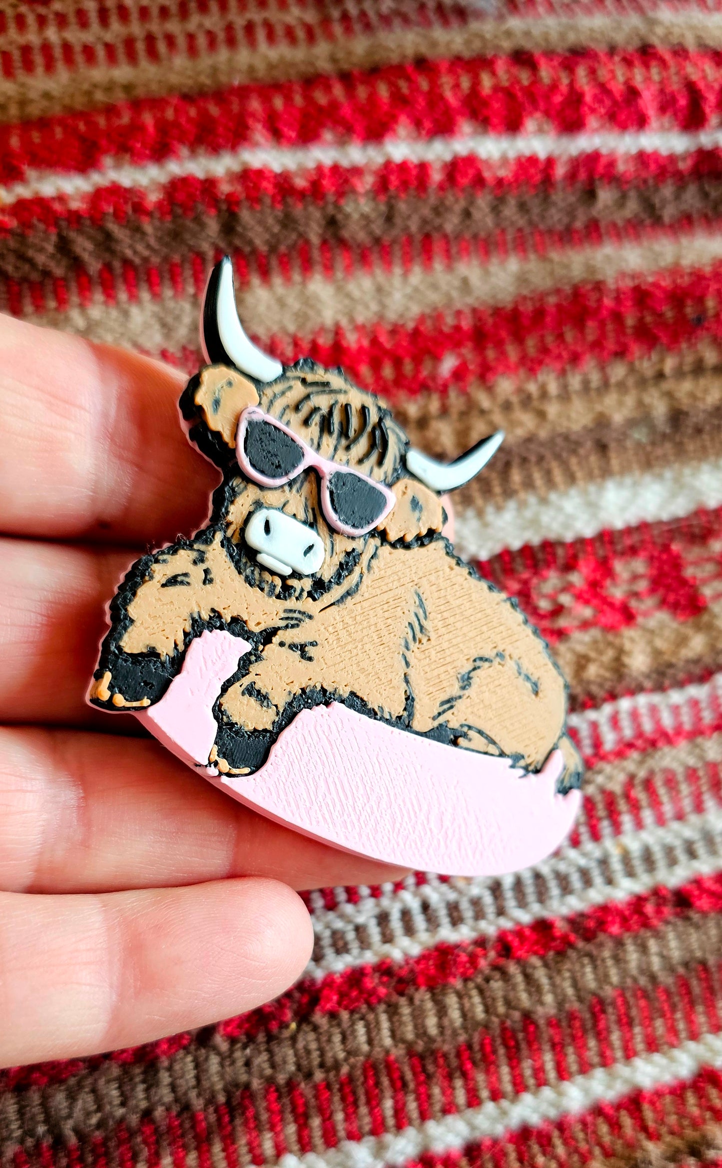 Bag of 25 -Boutique 3d Printed Package Inserts Hot Highland Cow Made in America