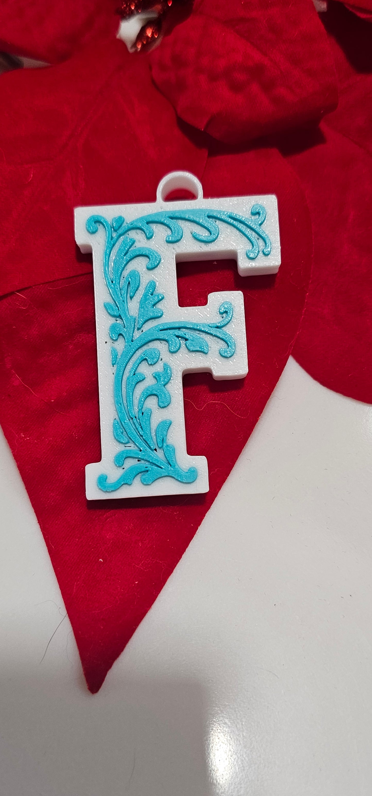 3D Print Tooled Leather Look Initial Pendant on Leather Necklace Made in America