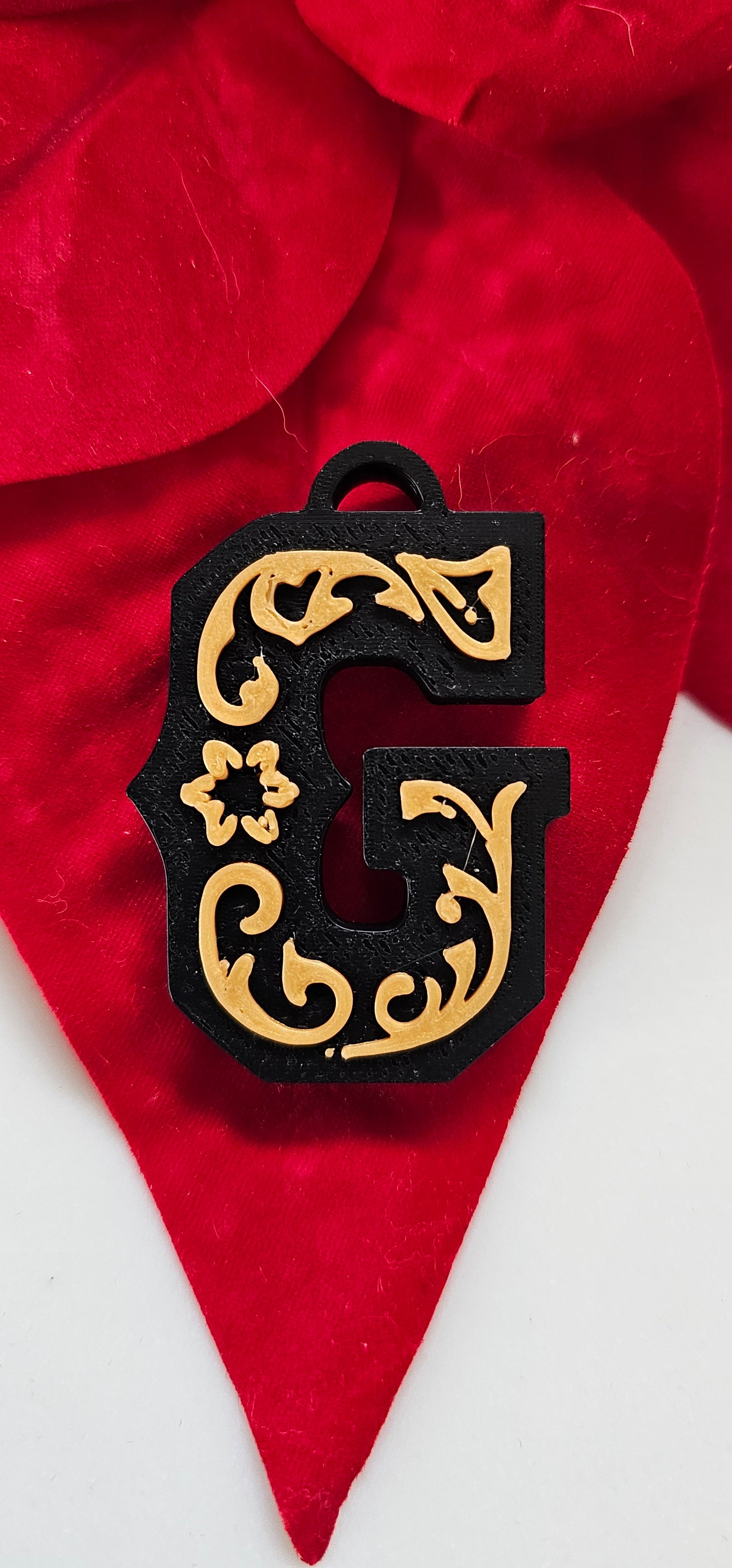 3D Print Tooled Leather Look Initial Pendant on Leather Necklace Made in America