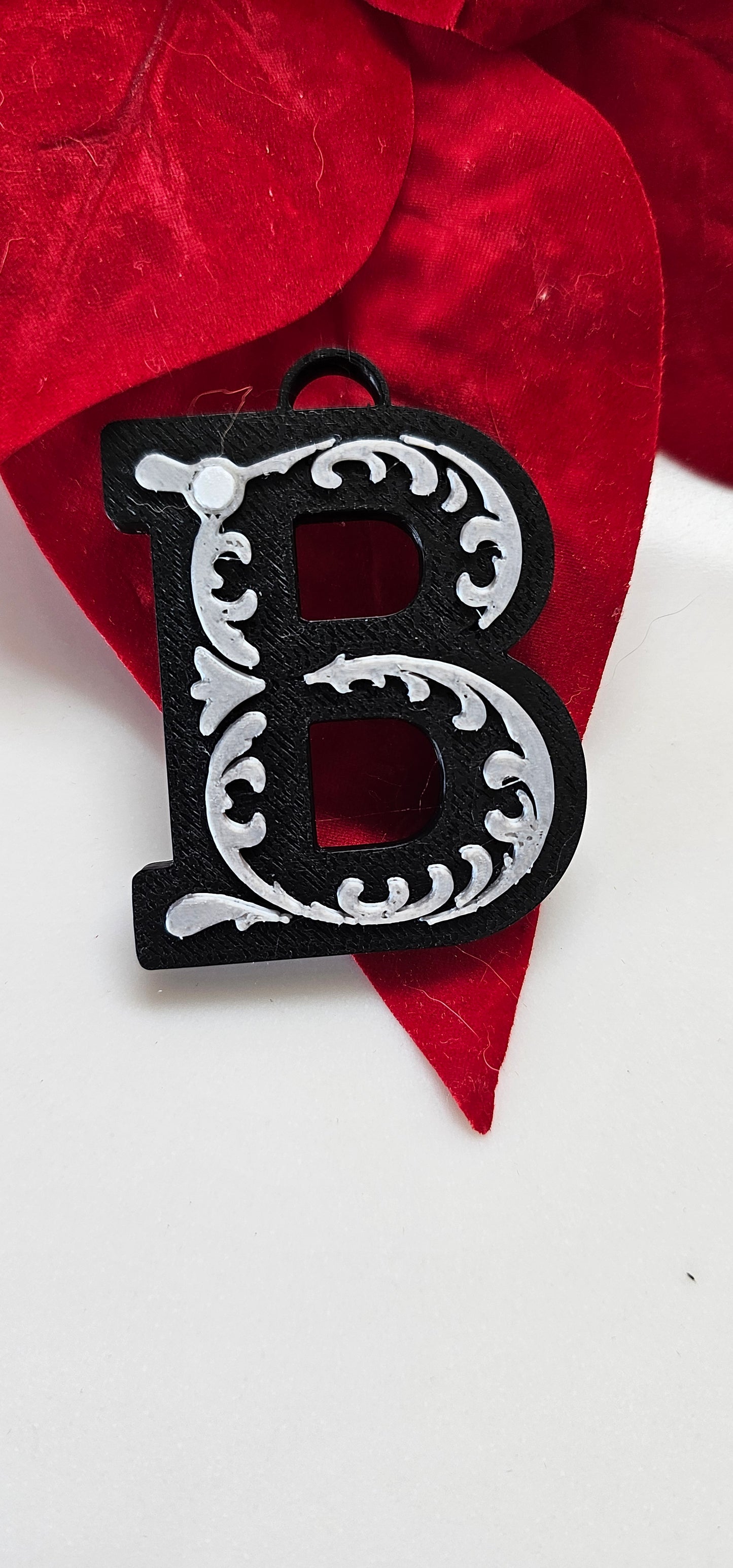 3D Print Tooled Leather Look Initial Pendant on Leather Necklace Made in America