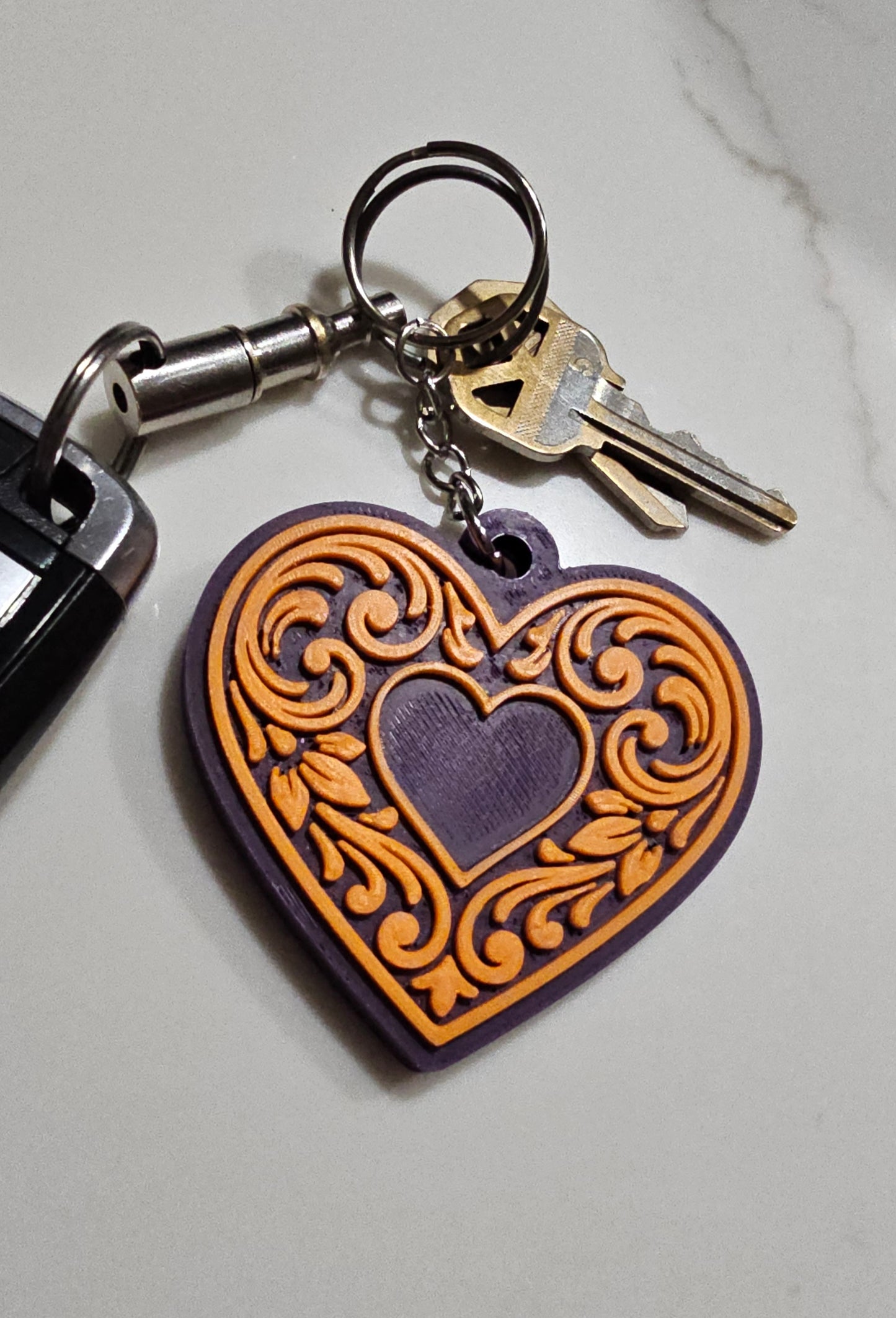 Baha Ranch 3D Print Save the Beagles Tooled Heart Keychain