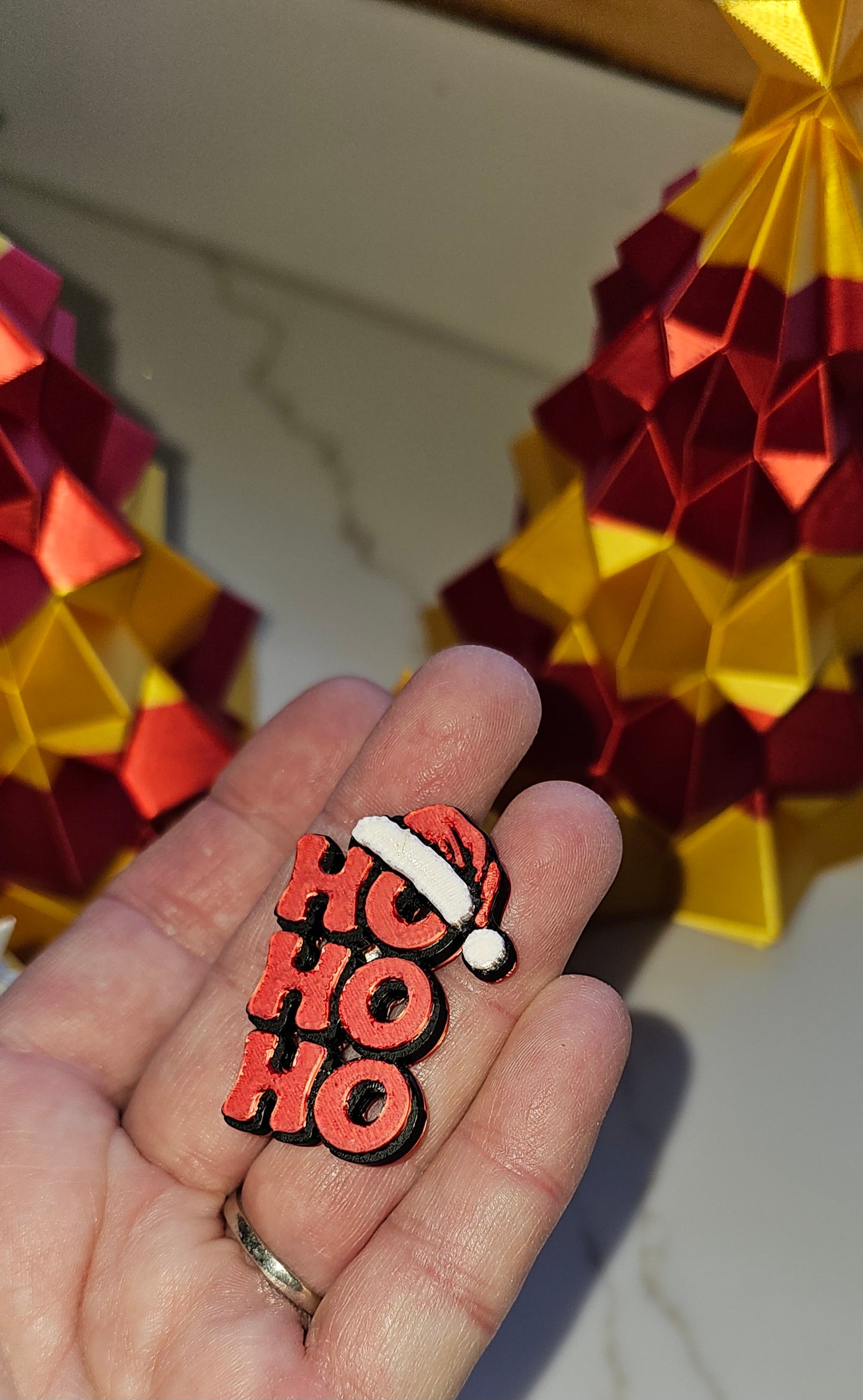 set of 4 Naughty Nice Candy Cane HOHOHO Hat Pins Christmas Made in America