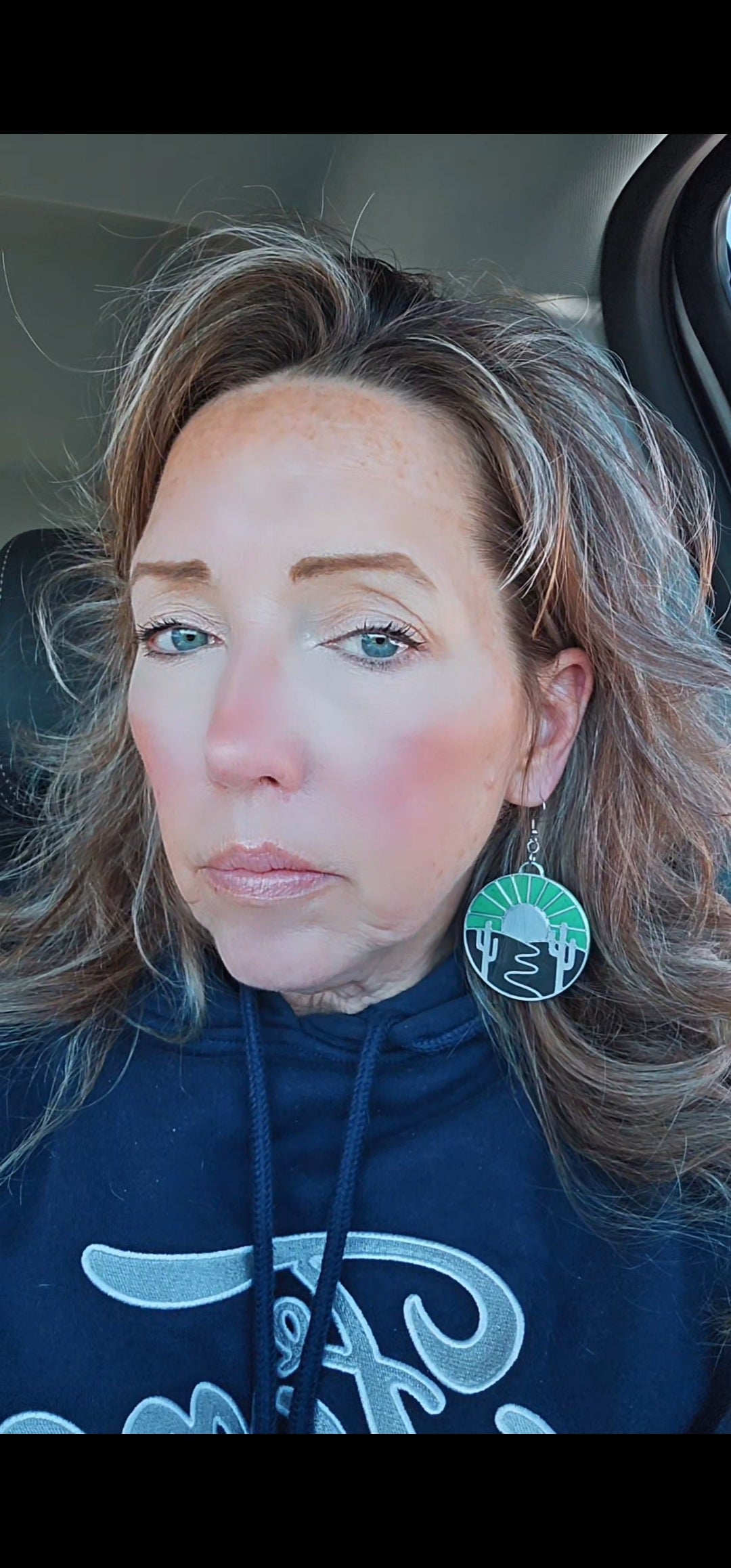 Baha Ranch 3D Print Silver Silk western Earrings Choice of styles Made in America