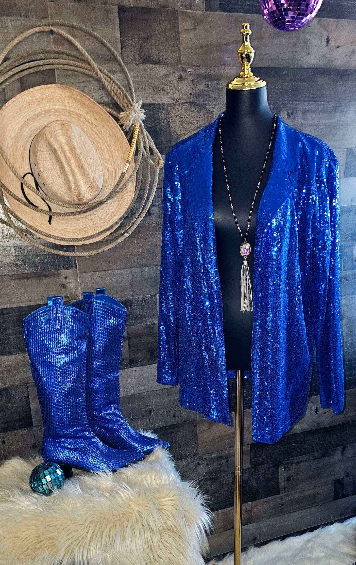 Blazing Boots - Blue or Silver -  Cowgirl Sparkle Holiday Western