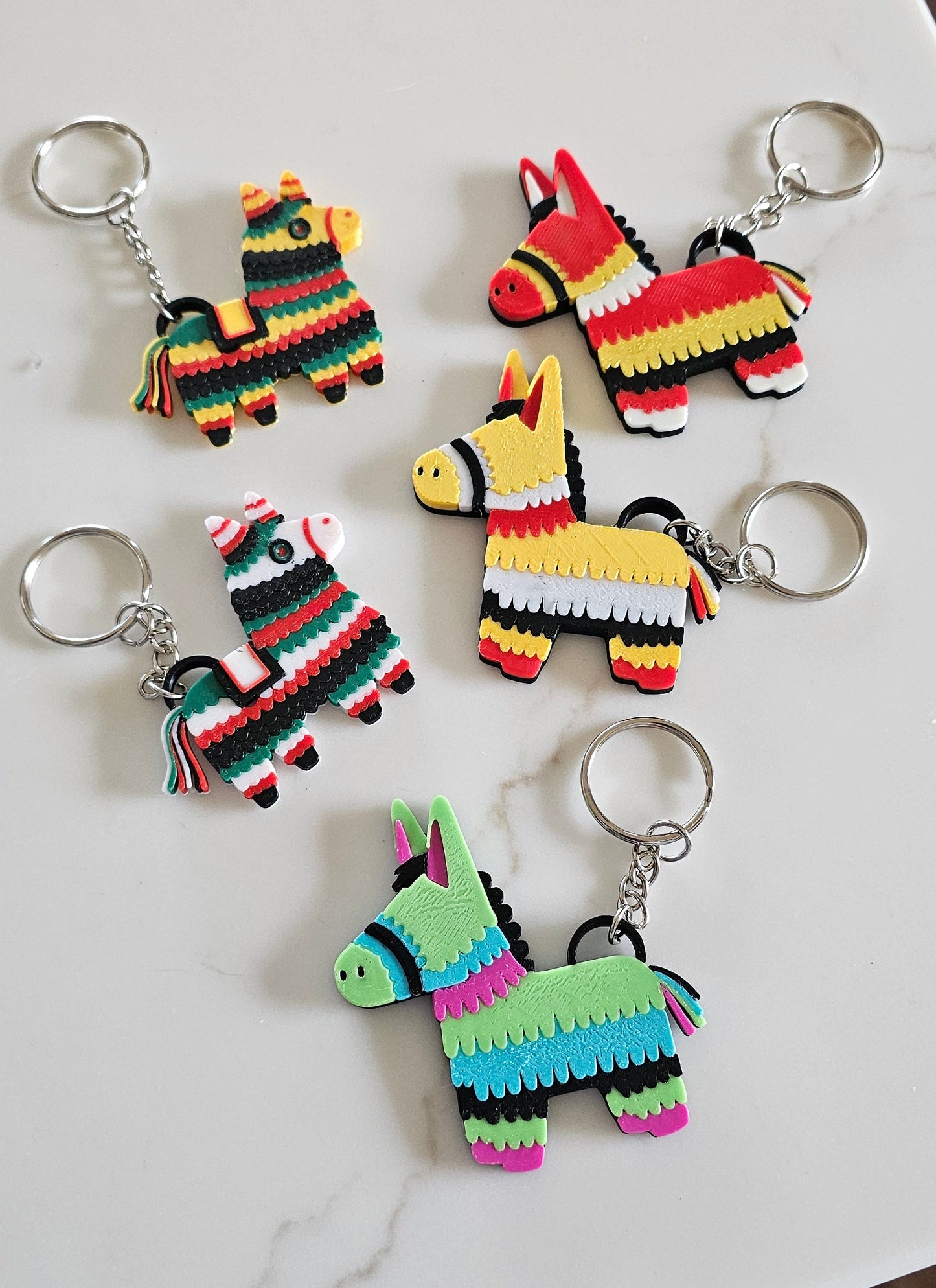 3D Print Mexico Theme Pinata Llama Donkey Party Fiesta Keychain