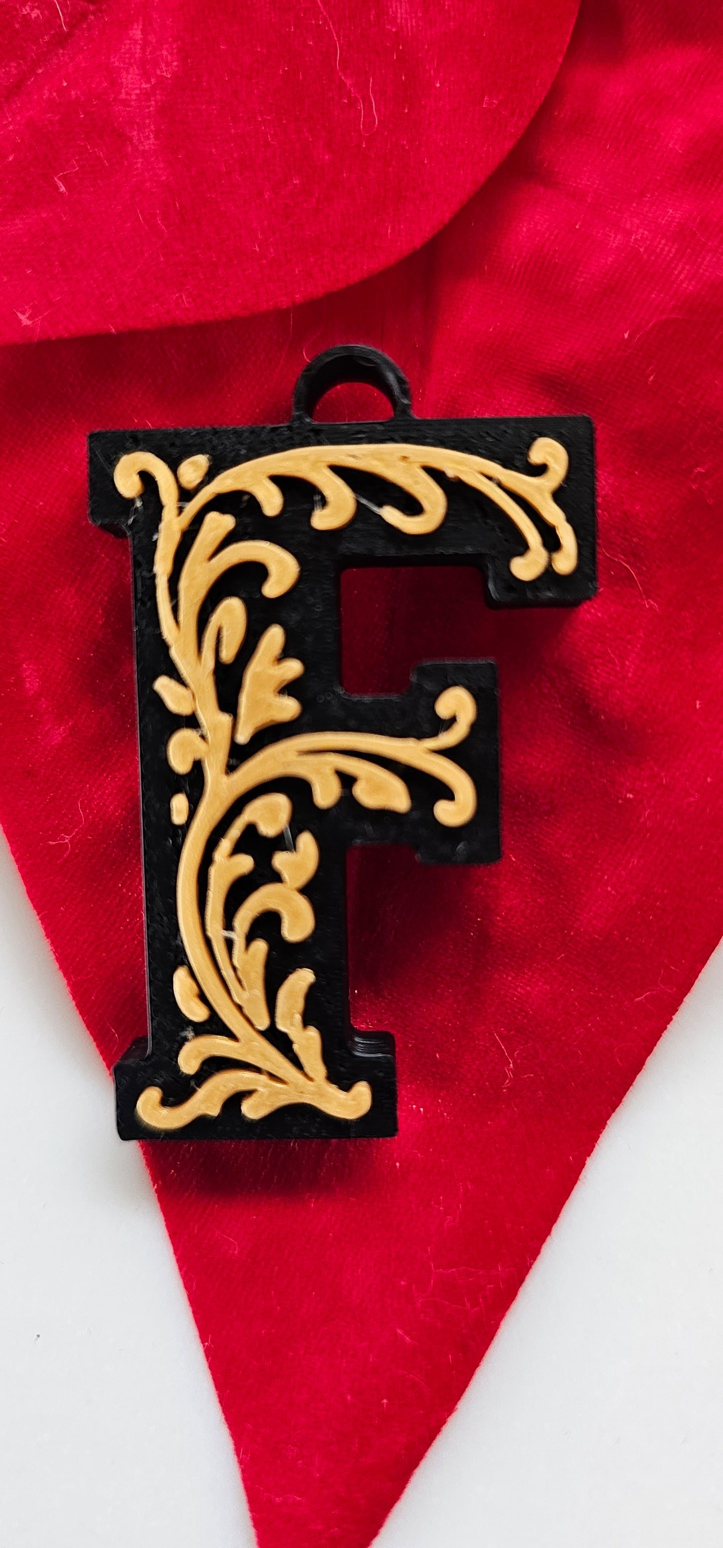 3D Print Tooled Leather Look Initial Pendant on Leather Necklace Made in America