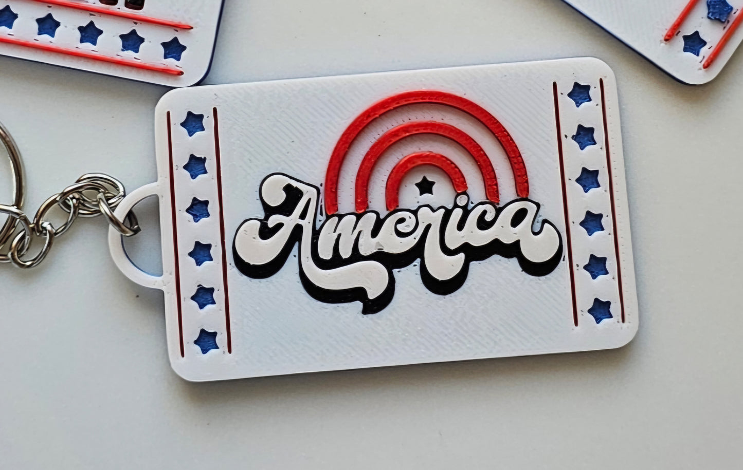 Patriotic Keychain - choice of styles - 3D Print USA - Made in America