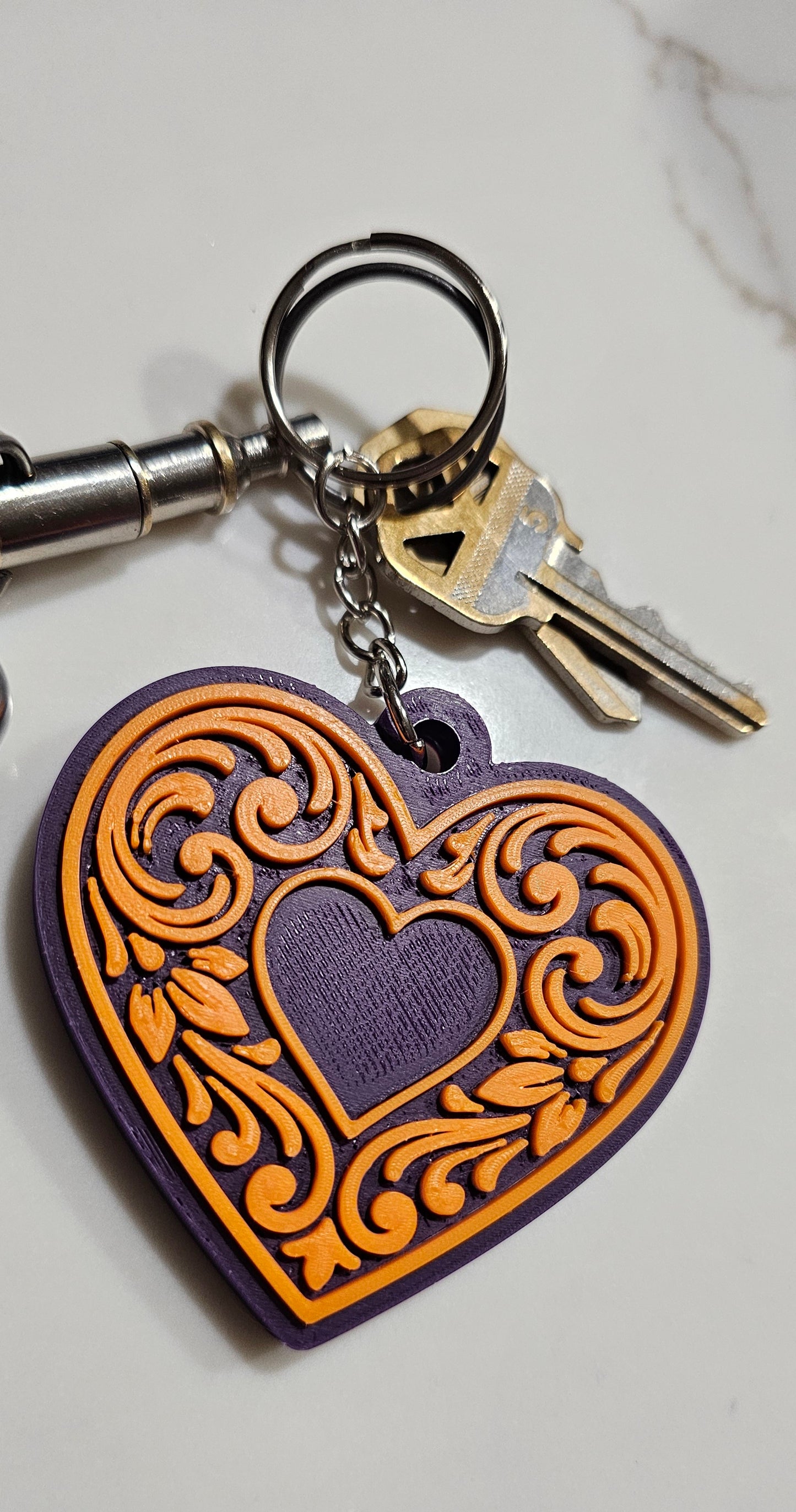 Baha Ranch 3D Print Save the Beagles Tooled Heart Keychain