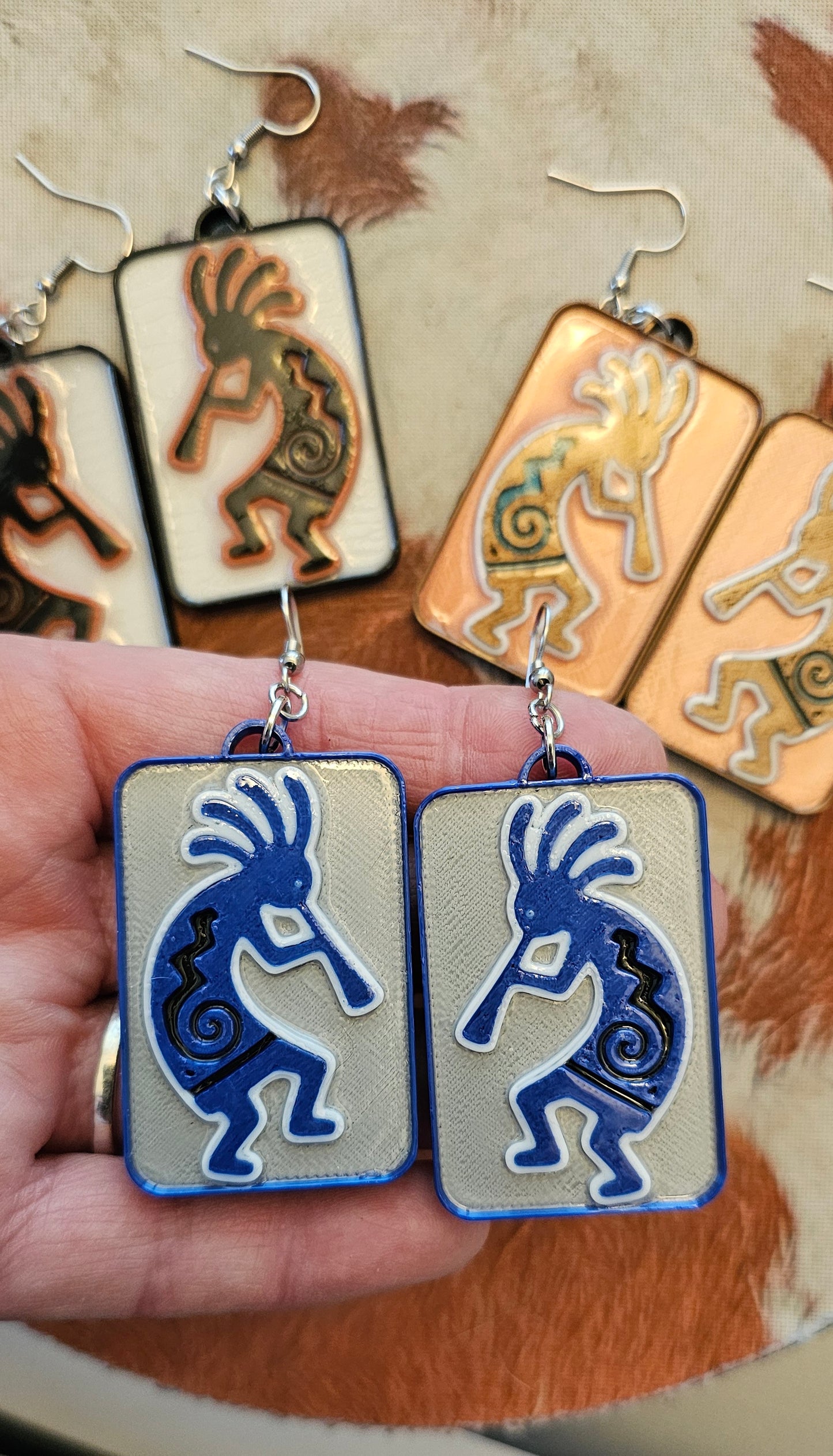 Baha Ranch 3D Print Kokopelli New Mexico Earrings Made in Americax
