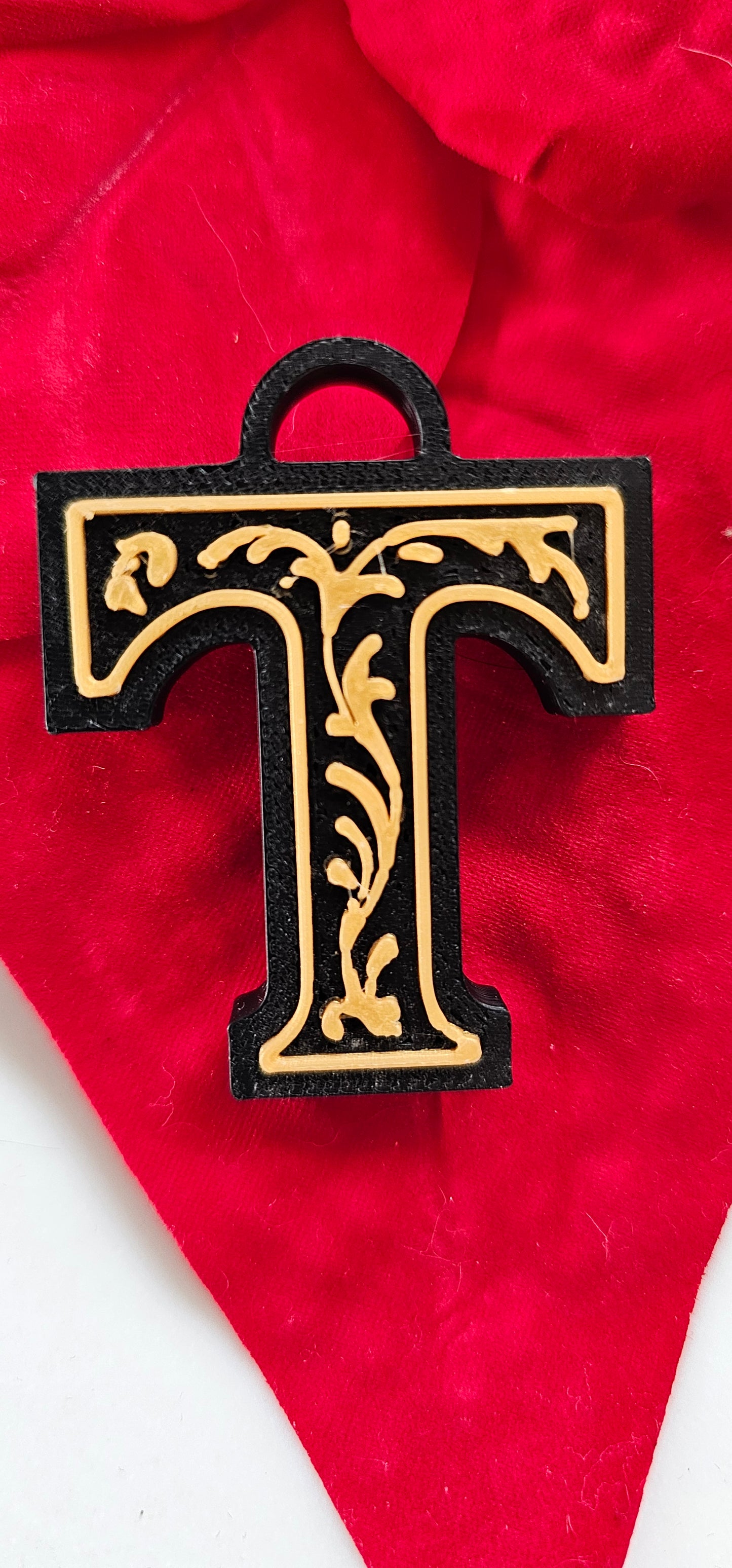 3D Print Tooled Leather Look Initial Pendant on Leather Necklace Made in America