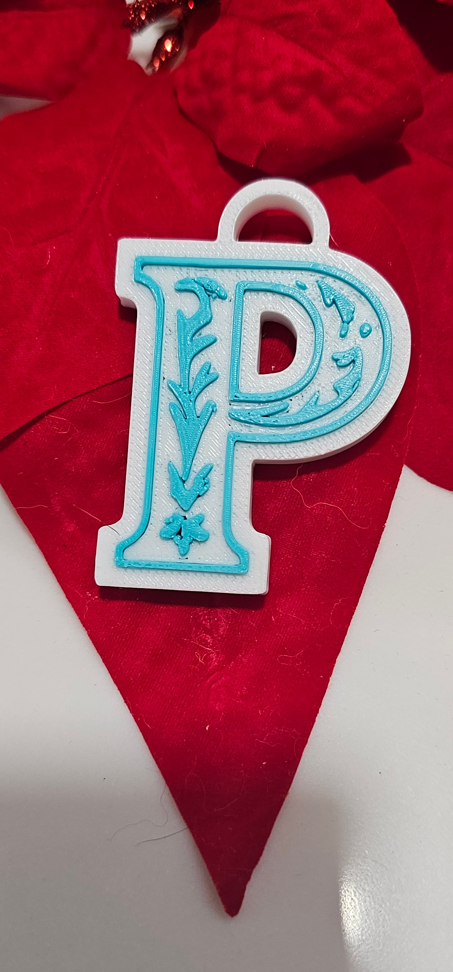 3D Print Tooled Leather Look Initial Pendant on Leather Necklace Made in America