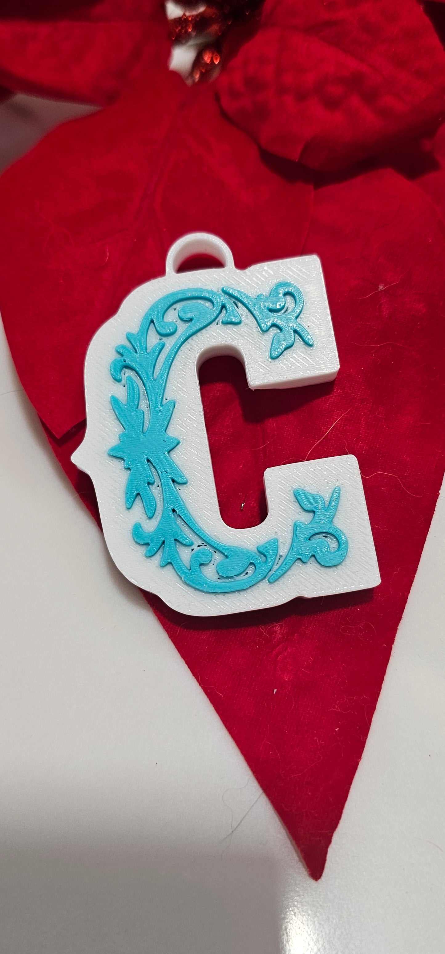 3D Print Tooled Leather Look Initial Pendant on Leather Necklace Made in America