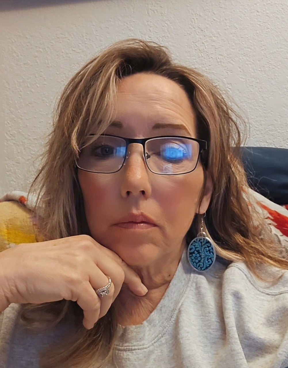 3D Print Western Tooled Turquoise  Earrings Made in America