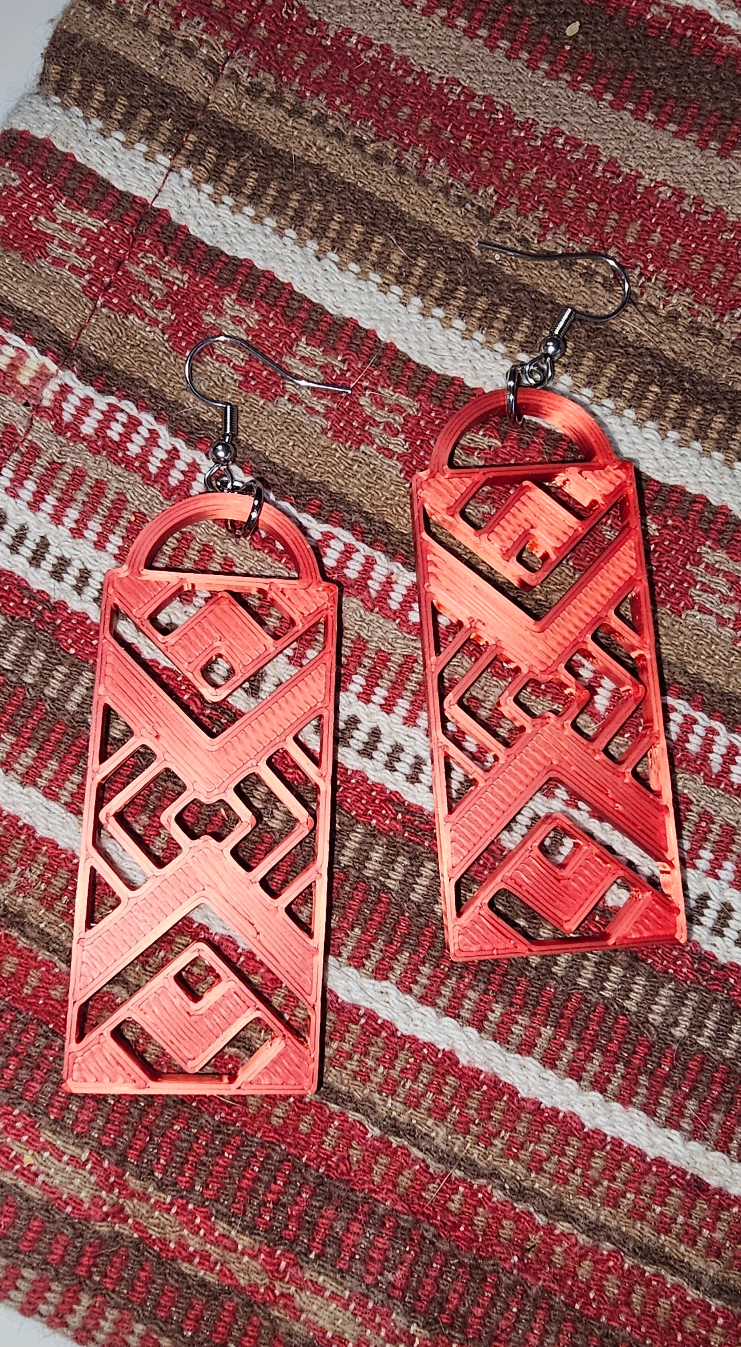 3D Print Southwest Aztec Western Earrings Made in America choice of colors