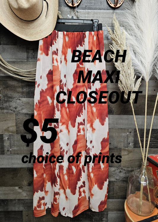 CLOSEOUT ! BEACH MAXI SKIRTS - SIZE SMALL ONLY!