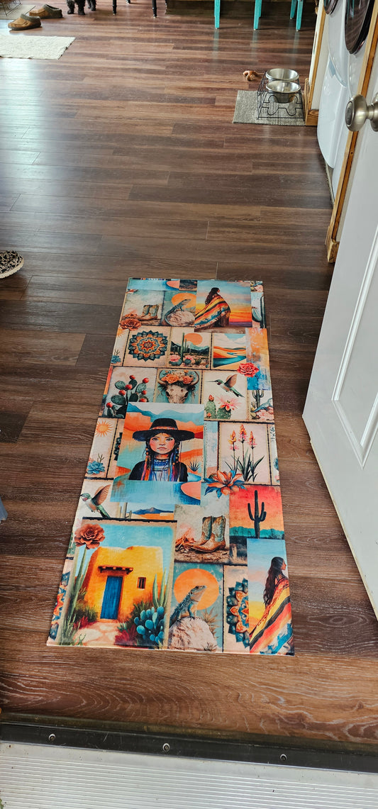 Baha Ranch Pictures of the Southwest Floor Rug Runner Made in America Indoor 60" x 22" Made in America
