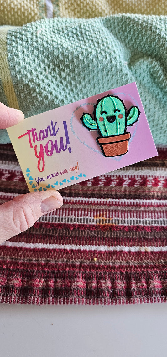 Bag of 25 -Boutique 3d Printed Package Inserts Cute Cactus Made in America