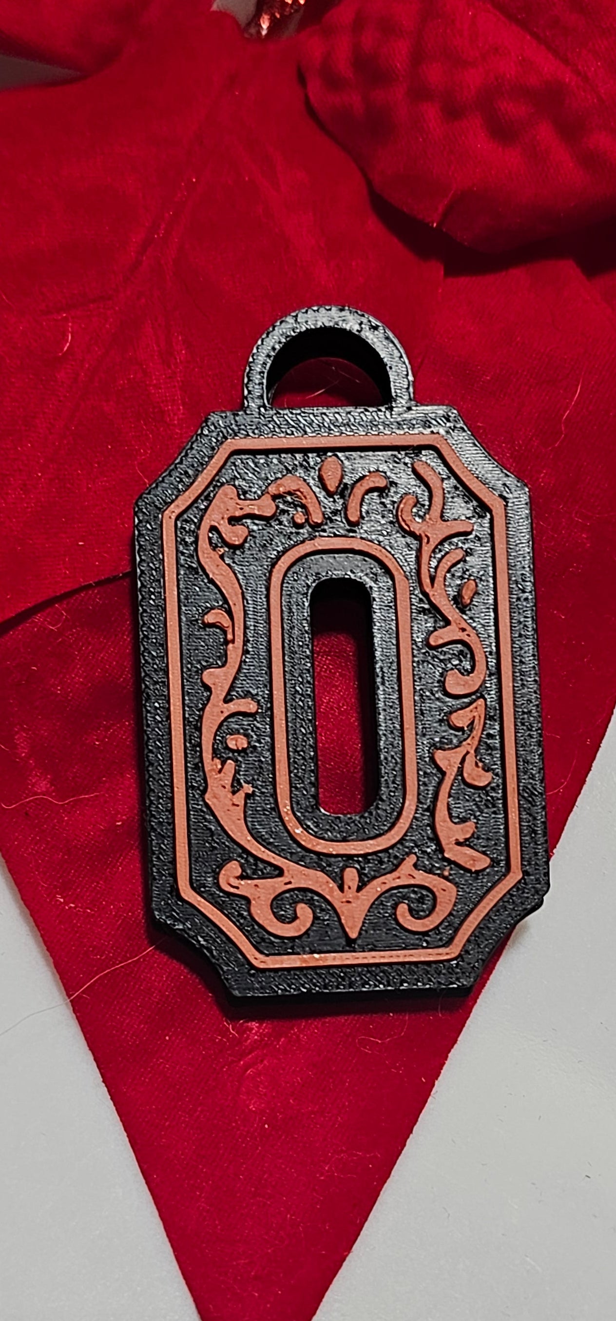 3D Print Tooled Leather Look Initial Ornament Choice of Colors