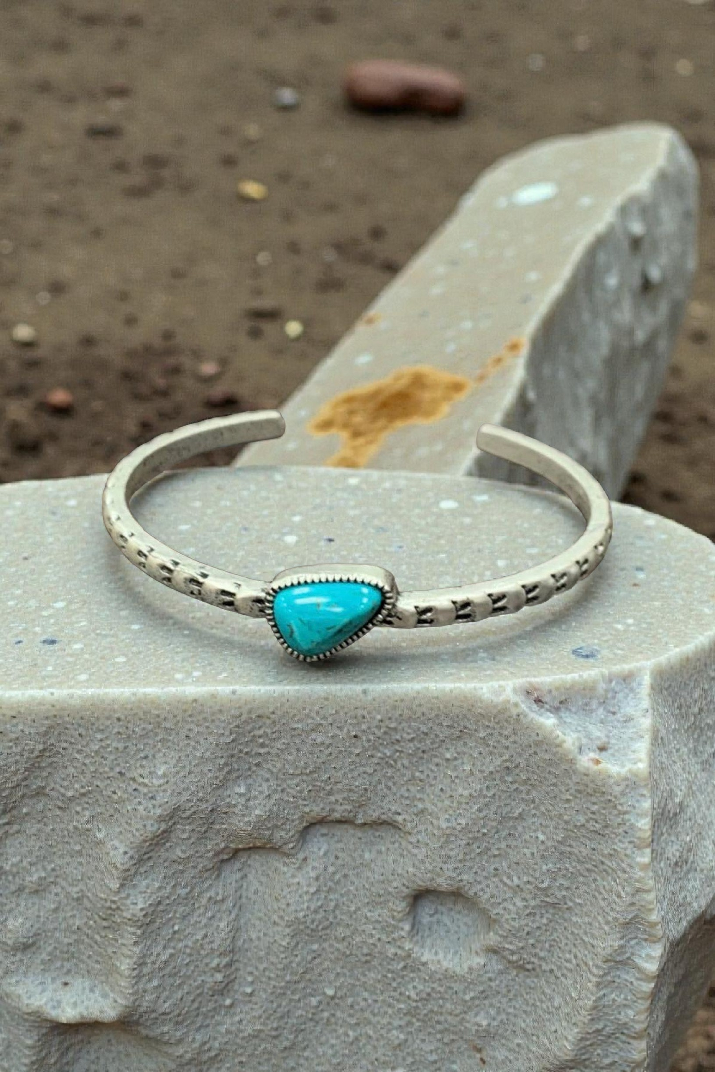 Small Stamped Turquoise Faux Cuff