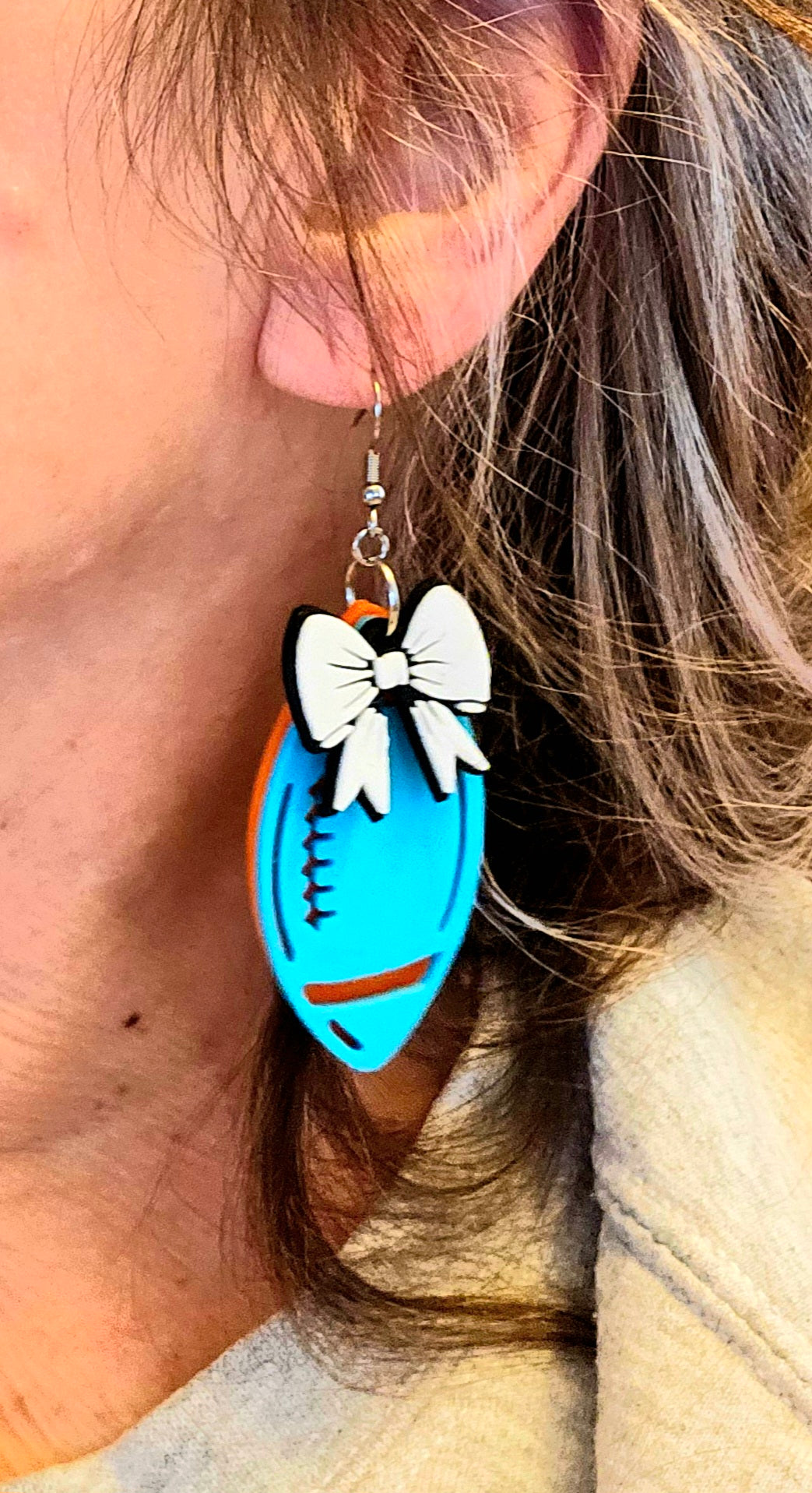 FOOTBALL EARRINGS - Customize your Team Colors & Charms