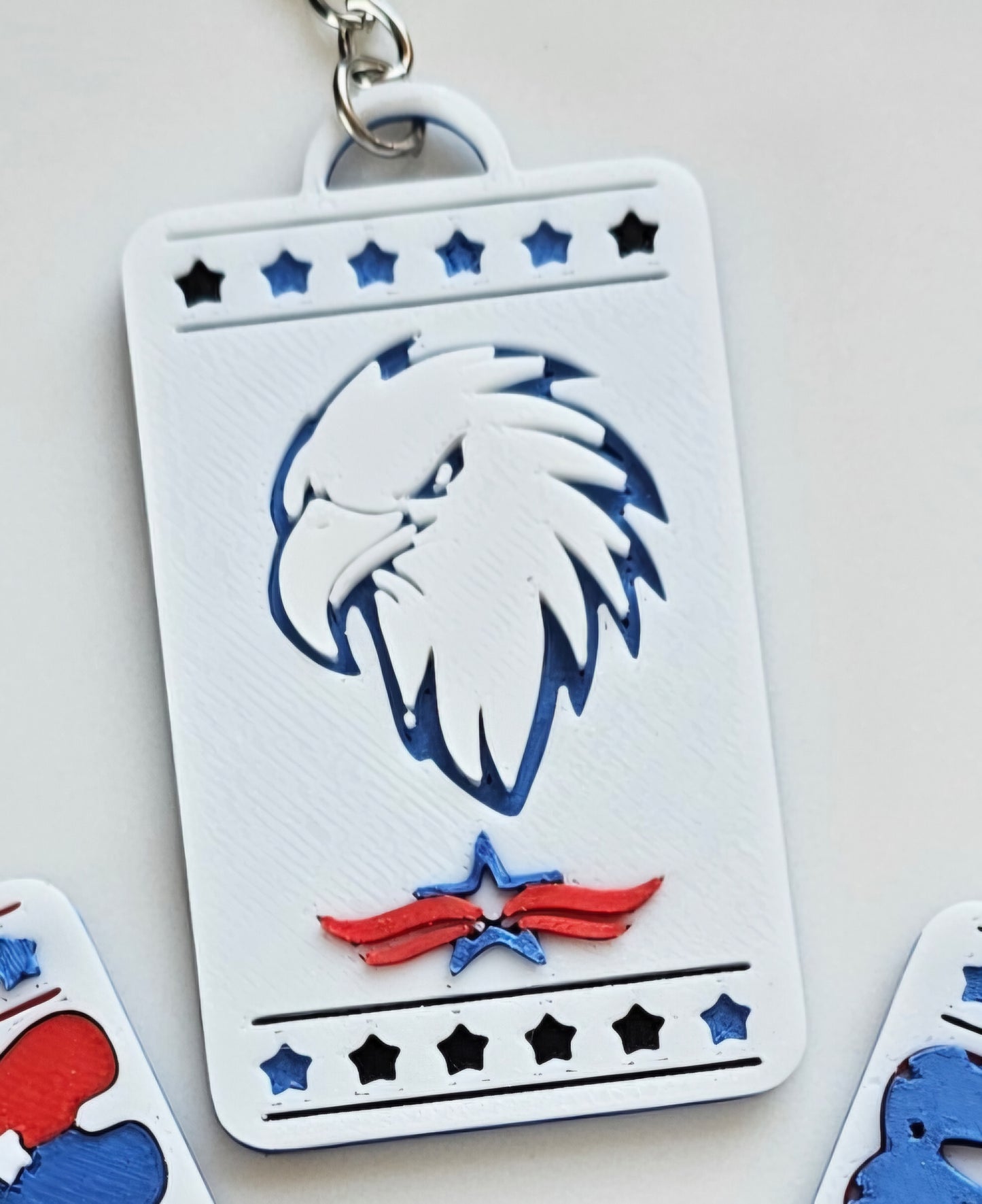 Patriotic Keychain - choice of styles - 3D Print USA - Made in America