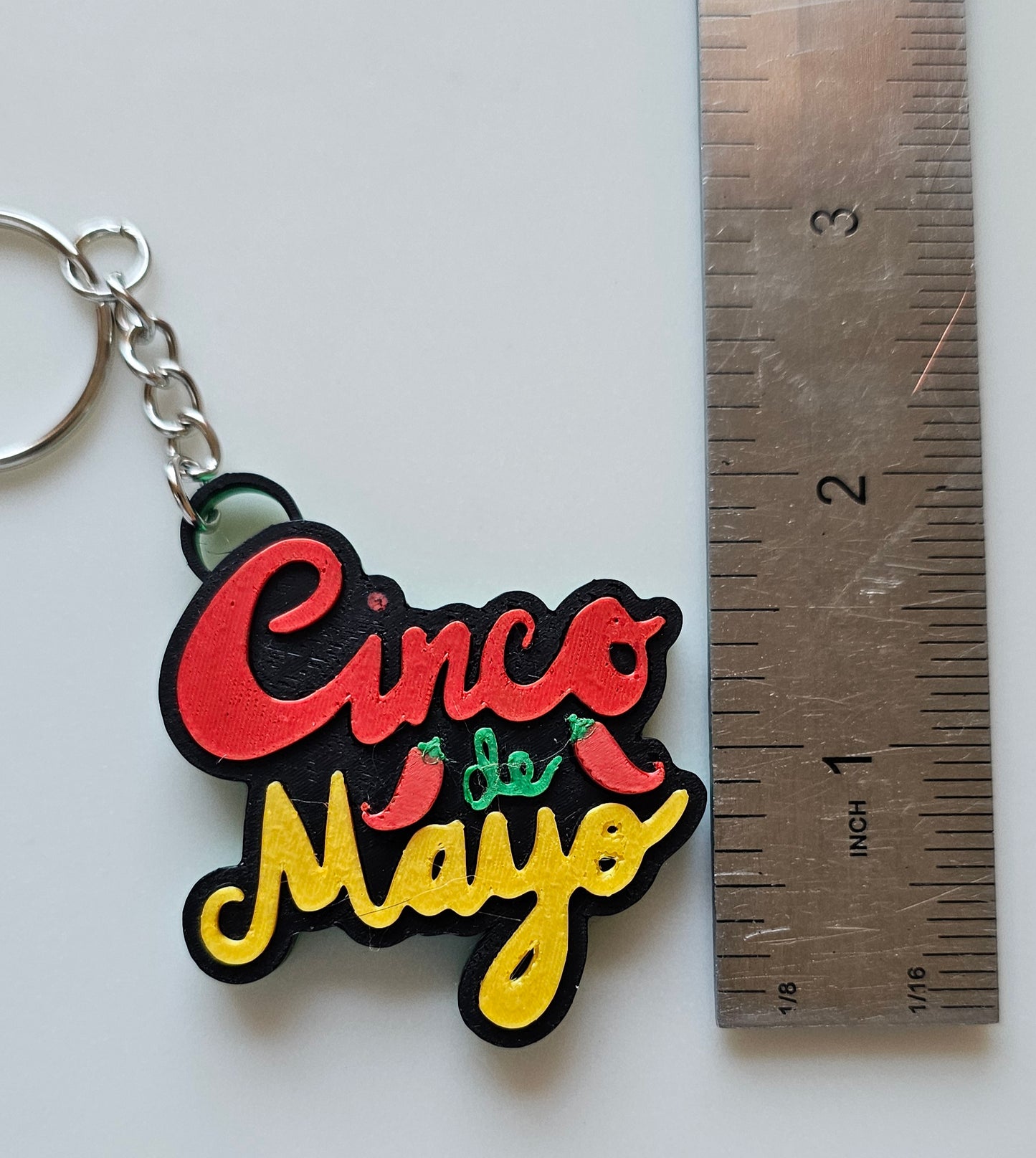 Choice of 3D print Keychains Mexico Cinco de Mayo Chili Sugar Skull Made in America