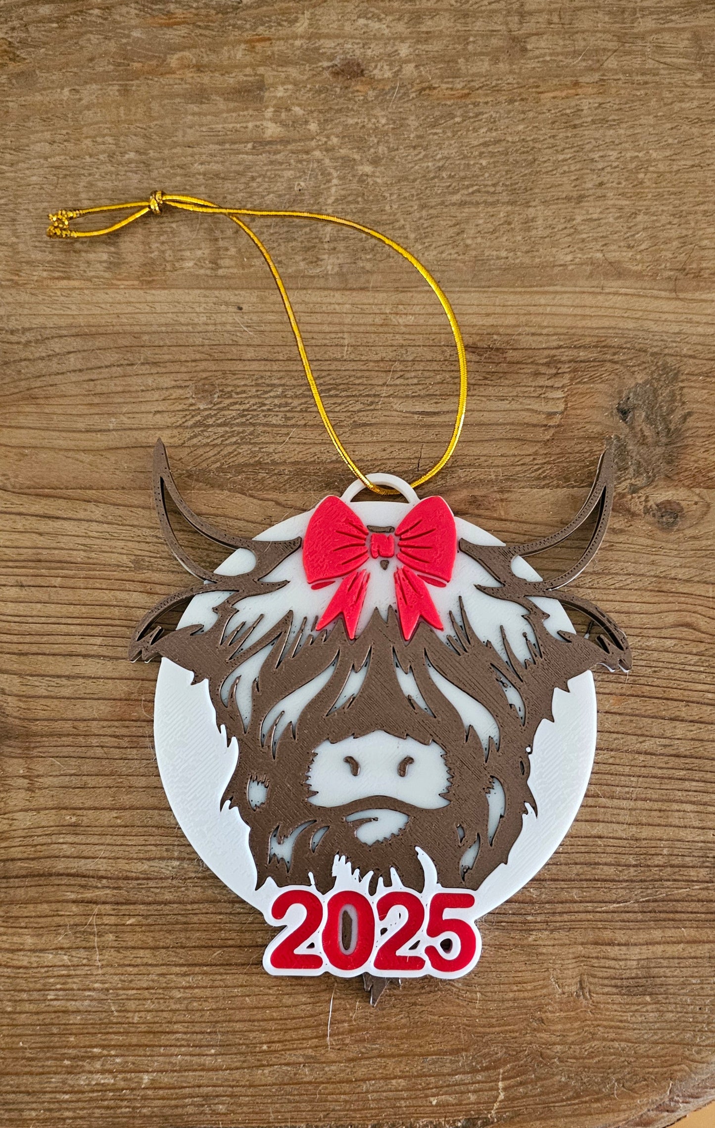 3D Print Scottish Highland Cattle Cow Gift Favor Ornament