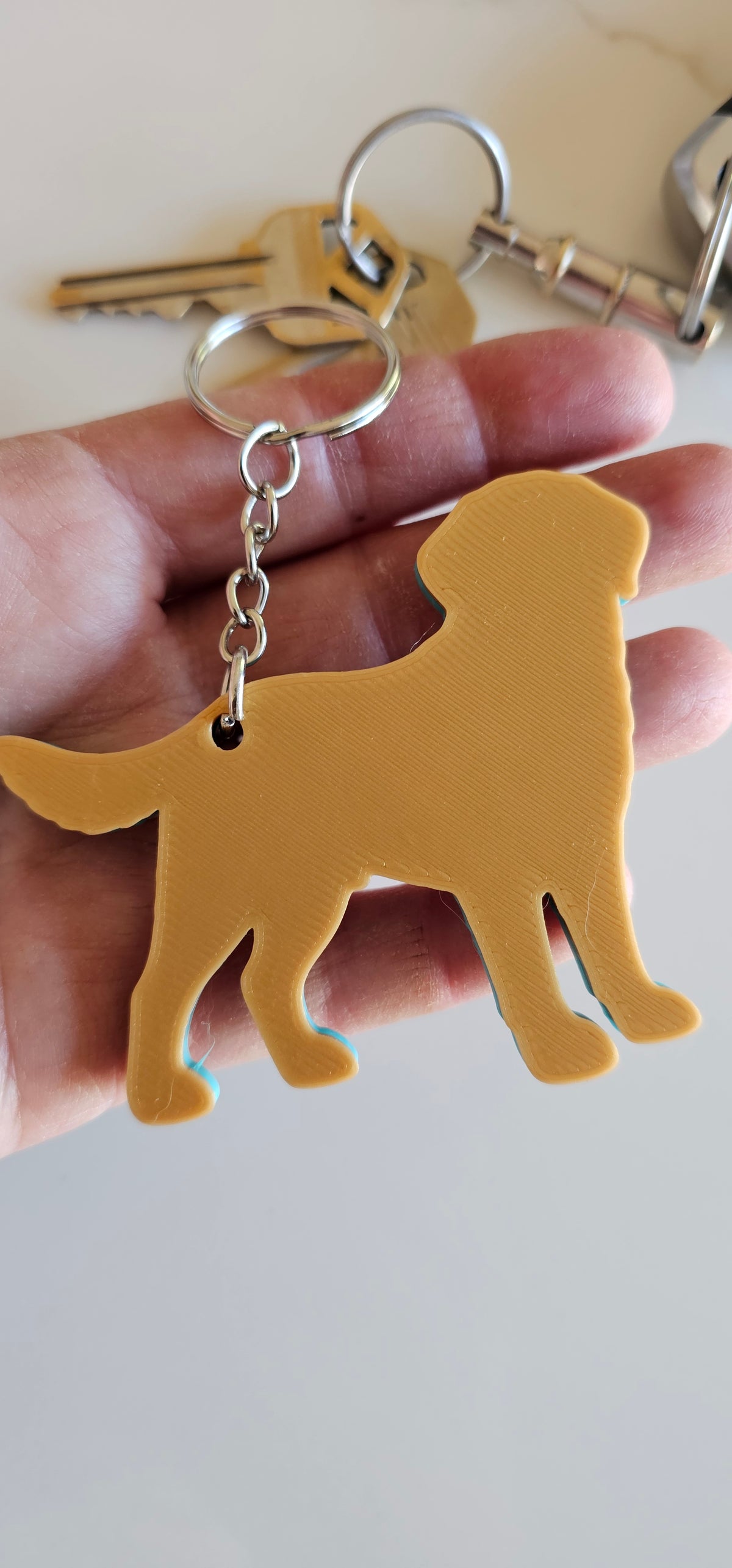 3D Print Labrador Retriever Tooled Keychain Made in America