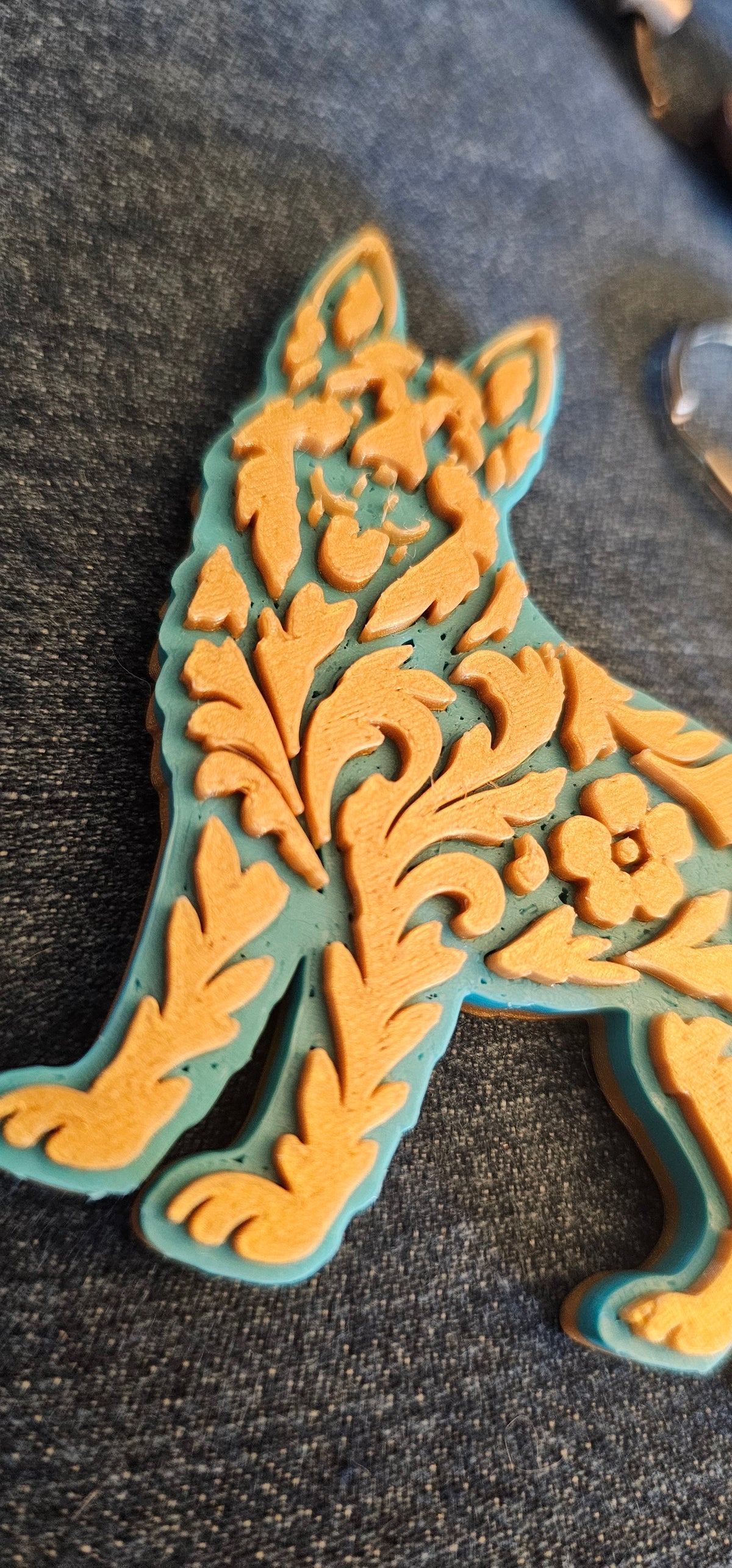 3D Print German Shepherd Dog Tooled Keychain Made in America