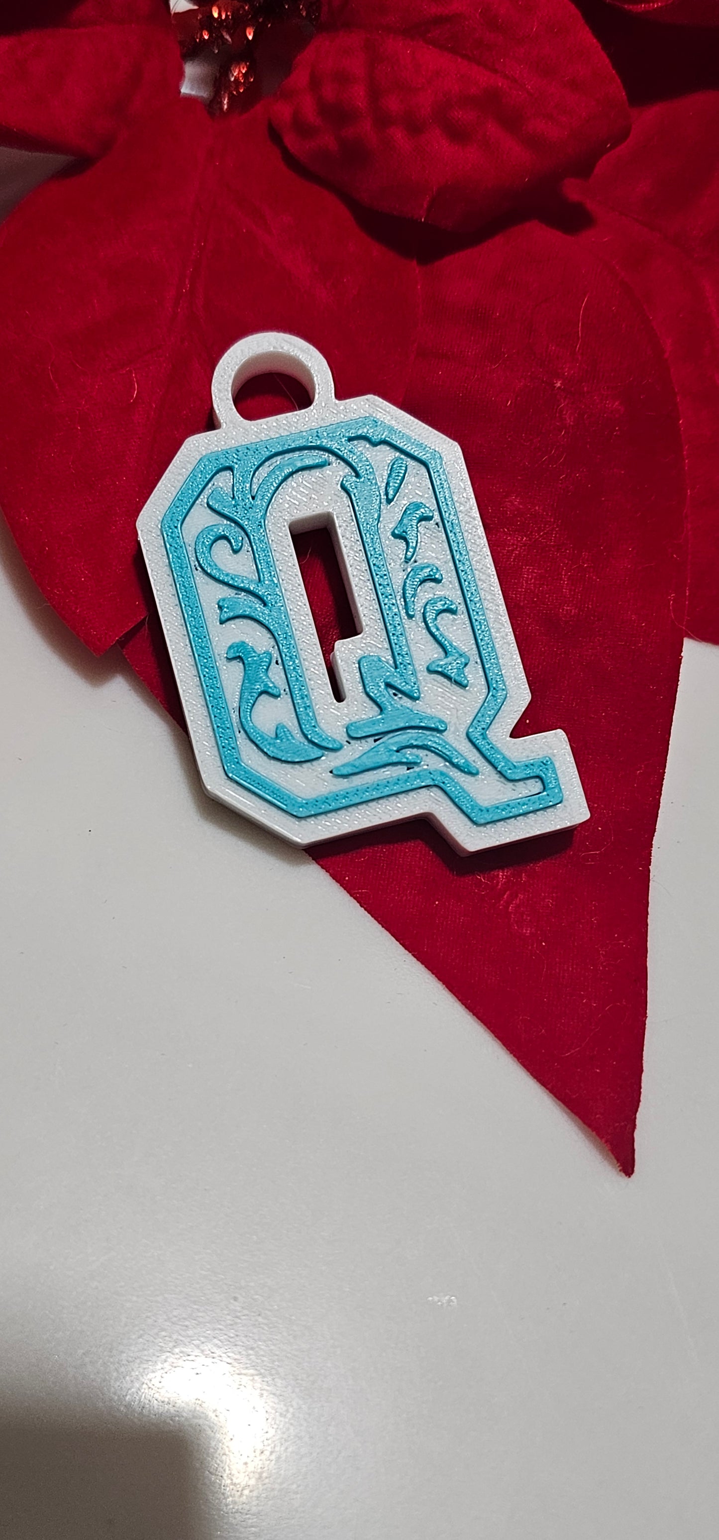 3D Print Tooled Leather Look Initial Pendant on Leather Necklace Made in America