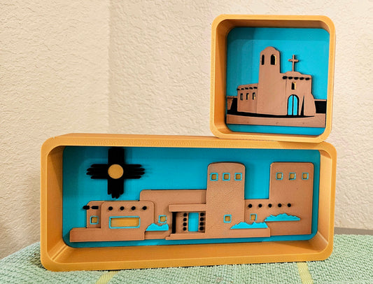 3d New Mexico Adobe Display Accessory Trinket Tray Box