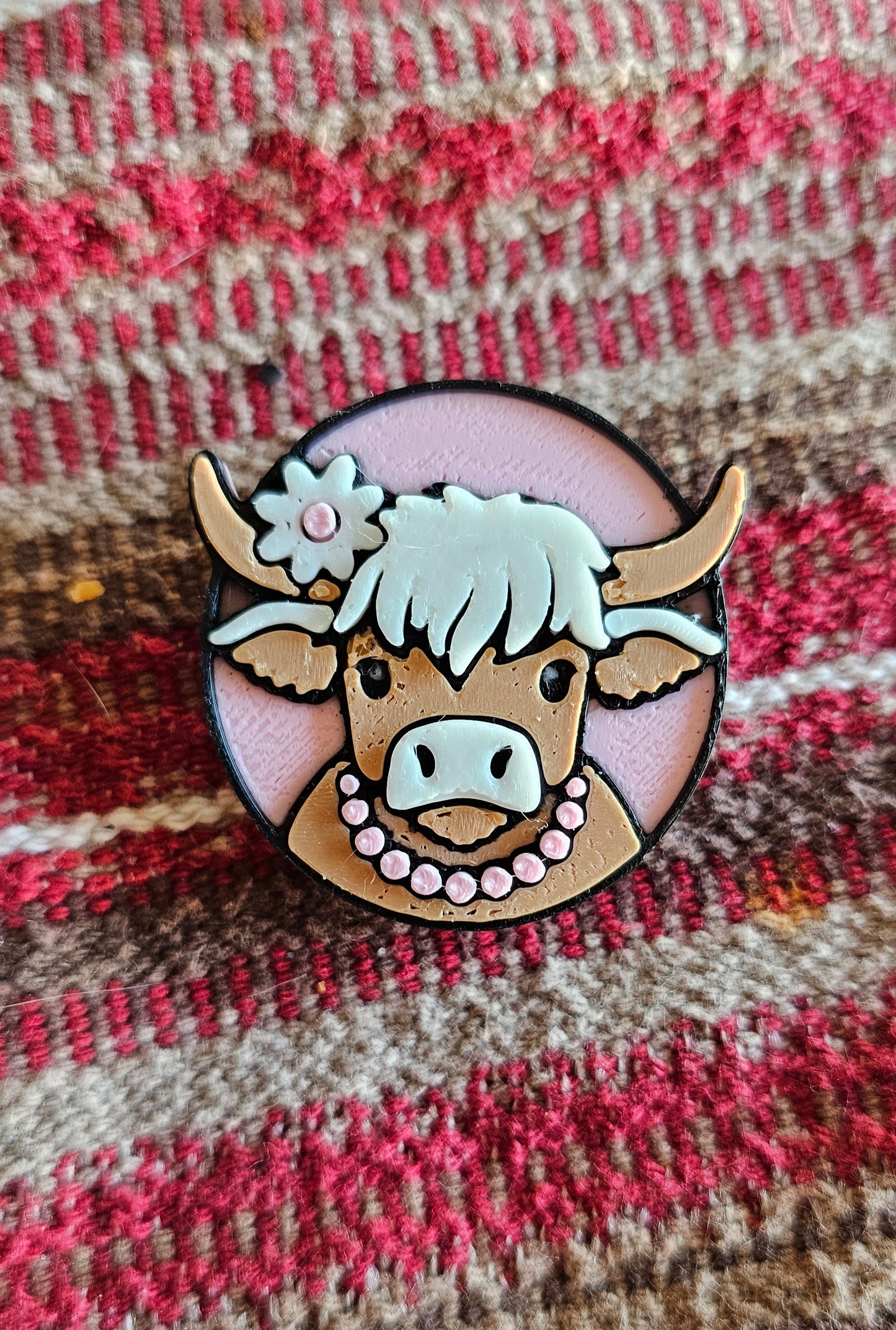 3d Western Cowgirl Cowboy Highland Cow Theme - Necklace, Purse Charm, Earrings, Keychain, Magnet