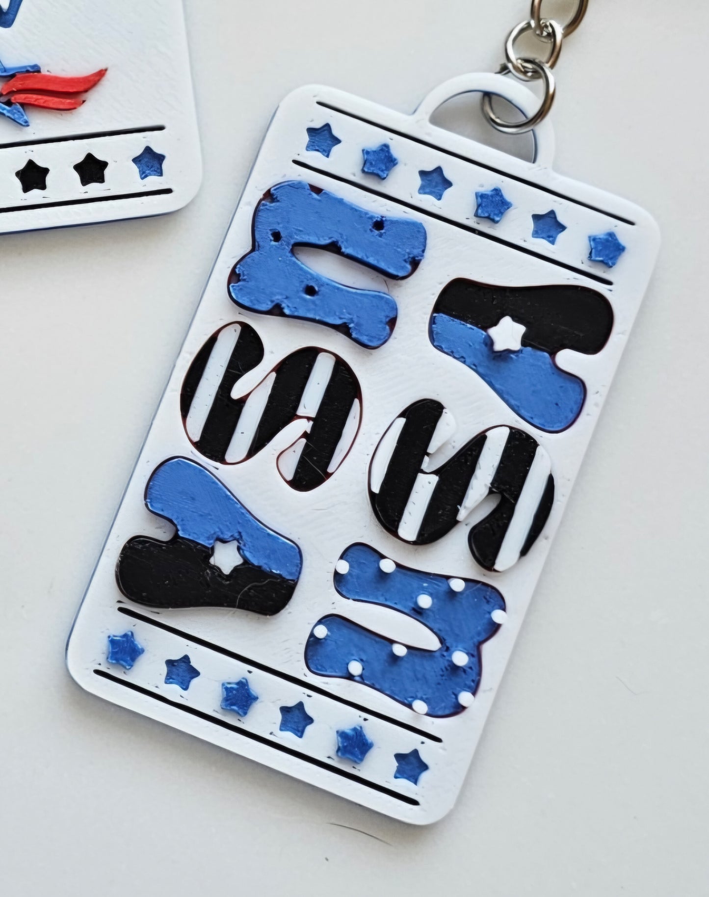 Patriotic Keychain - choice of styles - 3D Print USA - Made in America