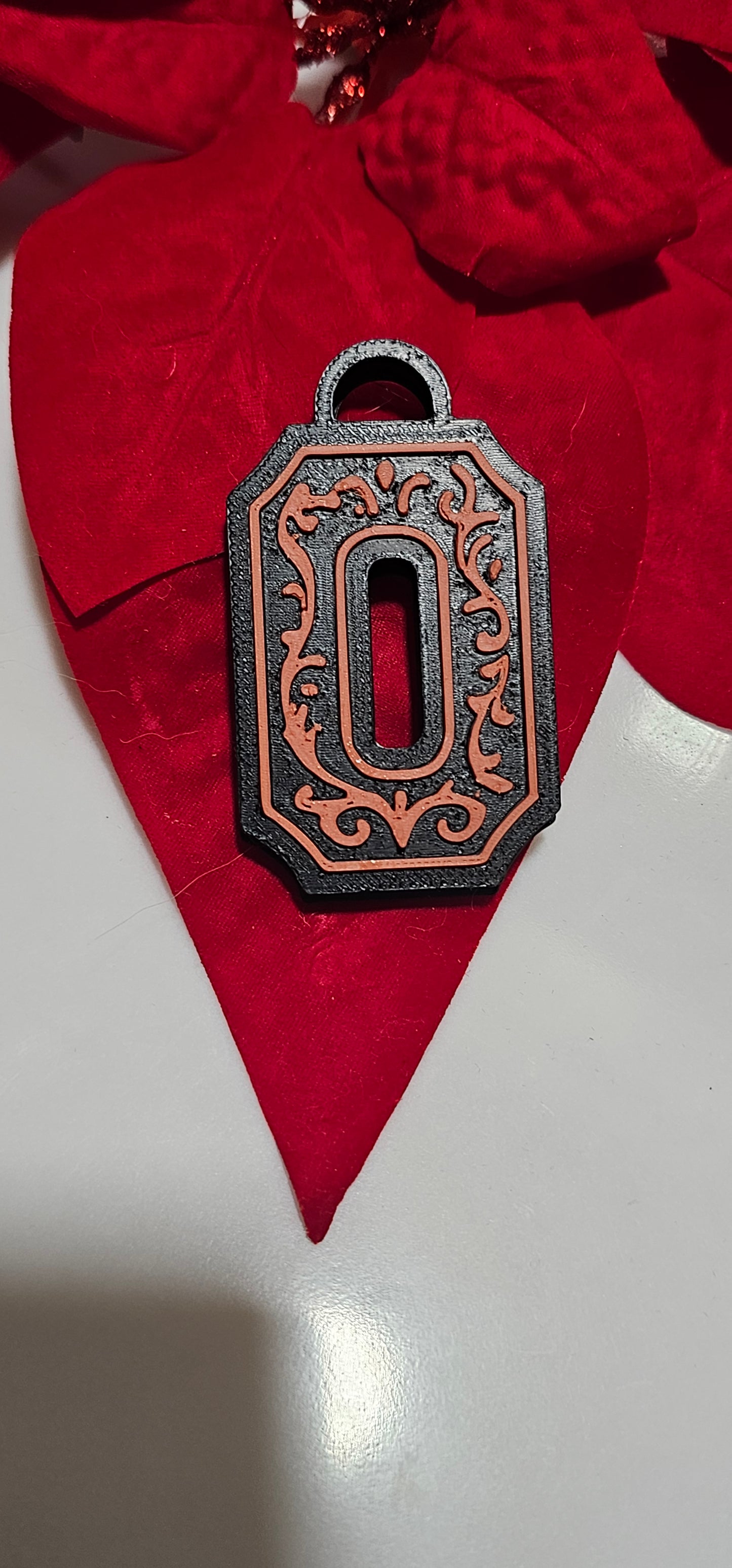 3D Print Tooled Leather Look Initial Pendant on Leather Necklace Made in America