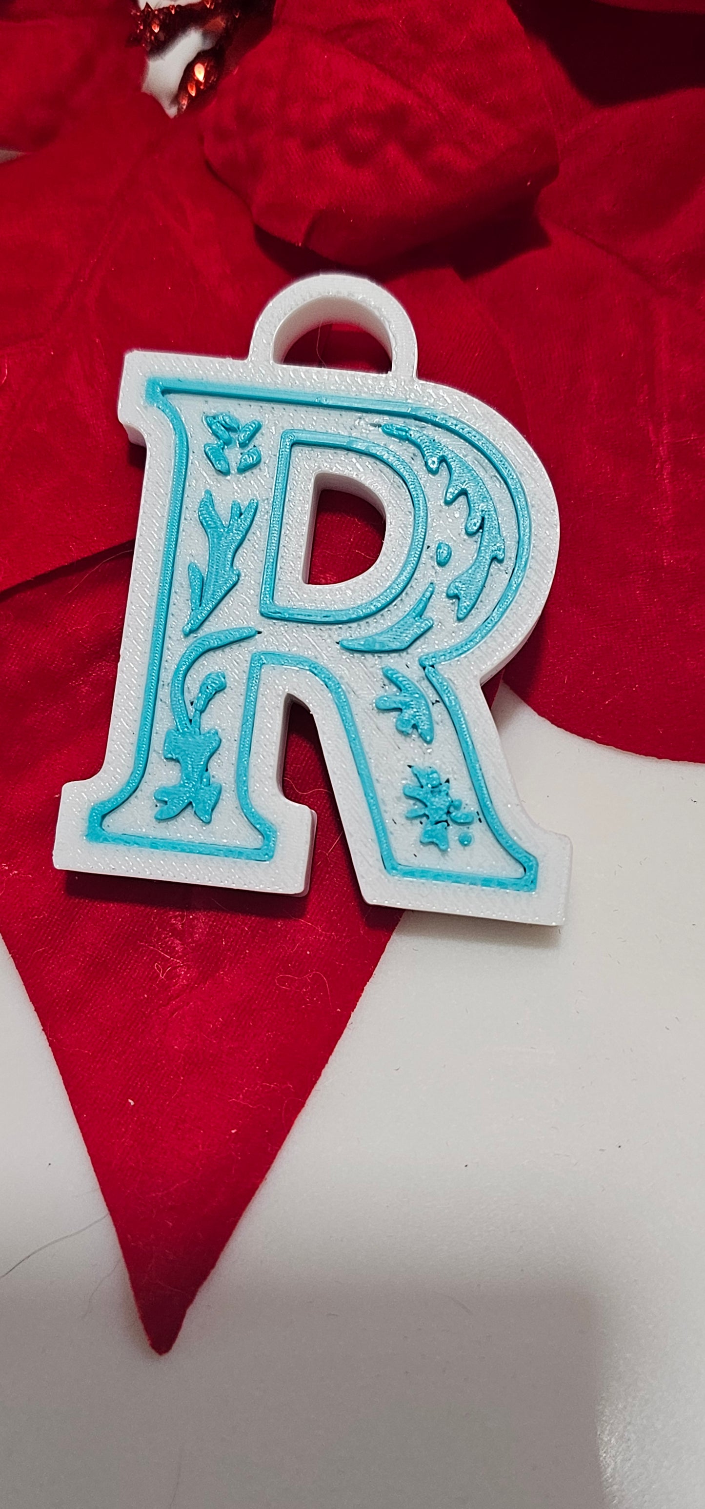 3D Print Tooled Leather Look Initial Pendant on Leather Necklace Made in America