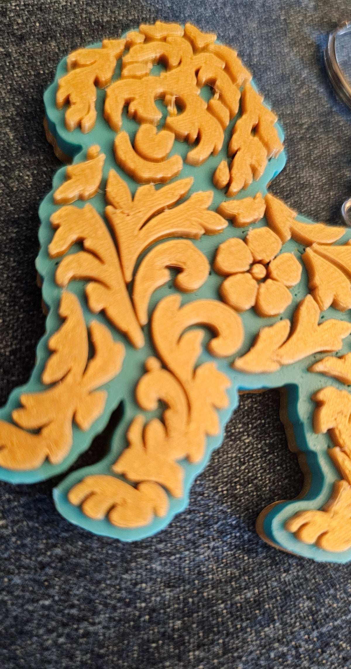 3D Print Golden Doodle Dog Tooled Keychain Made in America