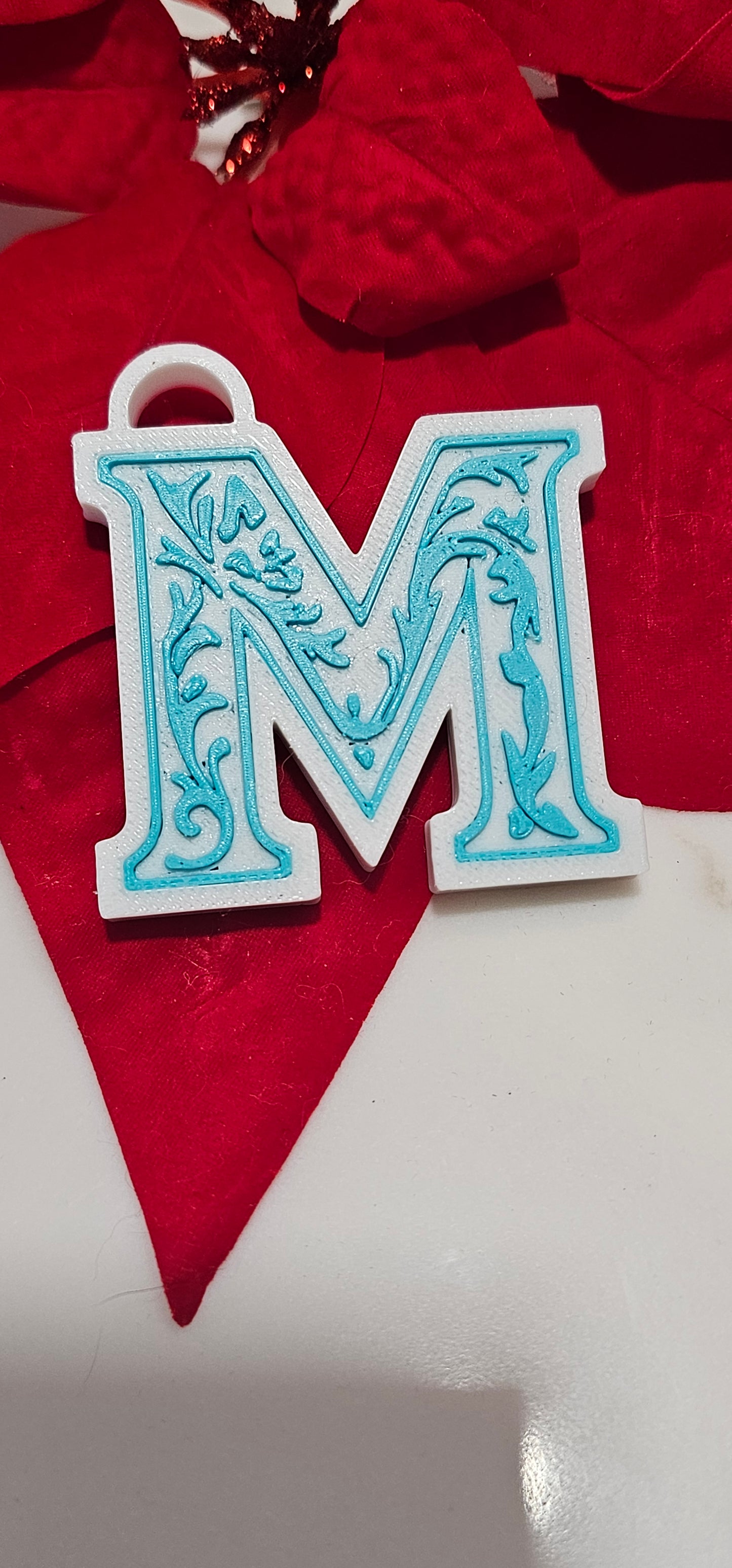 3D Print Tooled Leather Look Initial Pendant on Leather Necklace Made in America