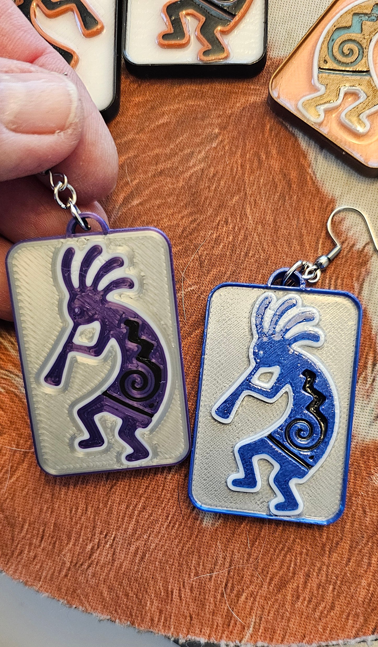 Baha Ranch 3D Print Kokopelli New Mexico Earrings Made in Americax