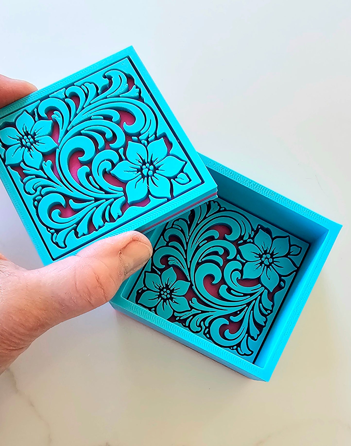 Baha Ranch 3D Tooled Gift Box - choice of colors and sizes