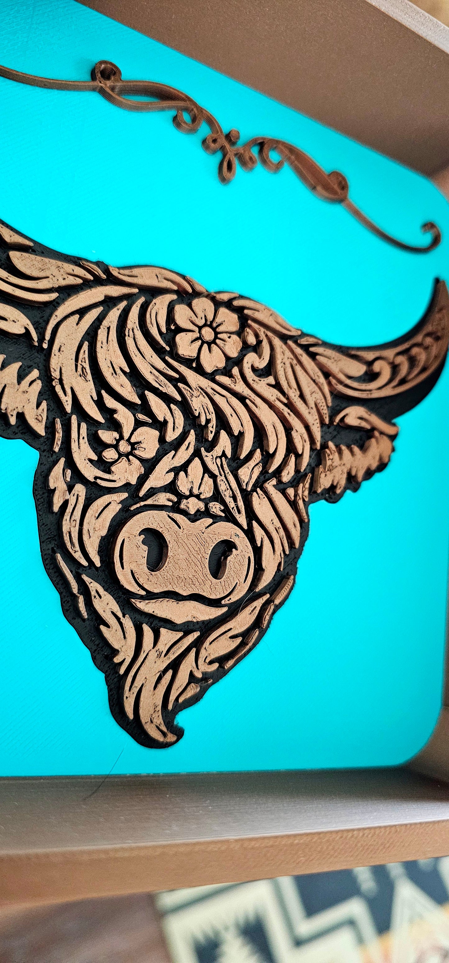 Baha Ranch Highland Cow Cattle Accessory Tray Western - choice of colors - Made in America