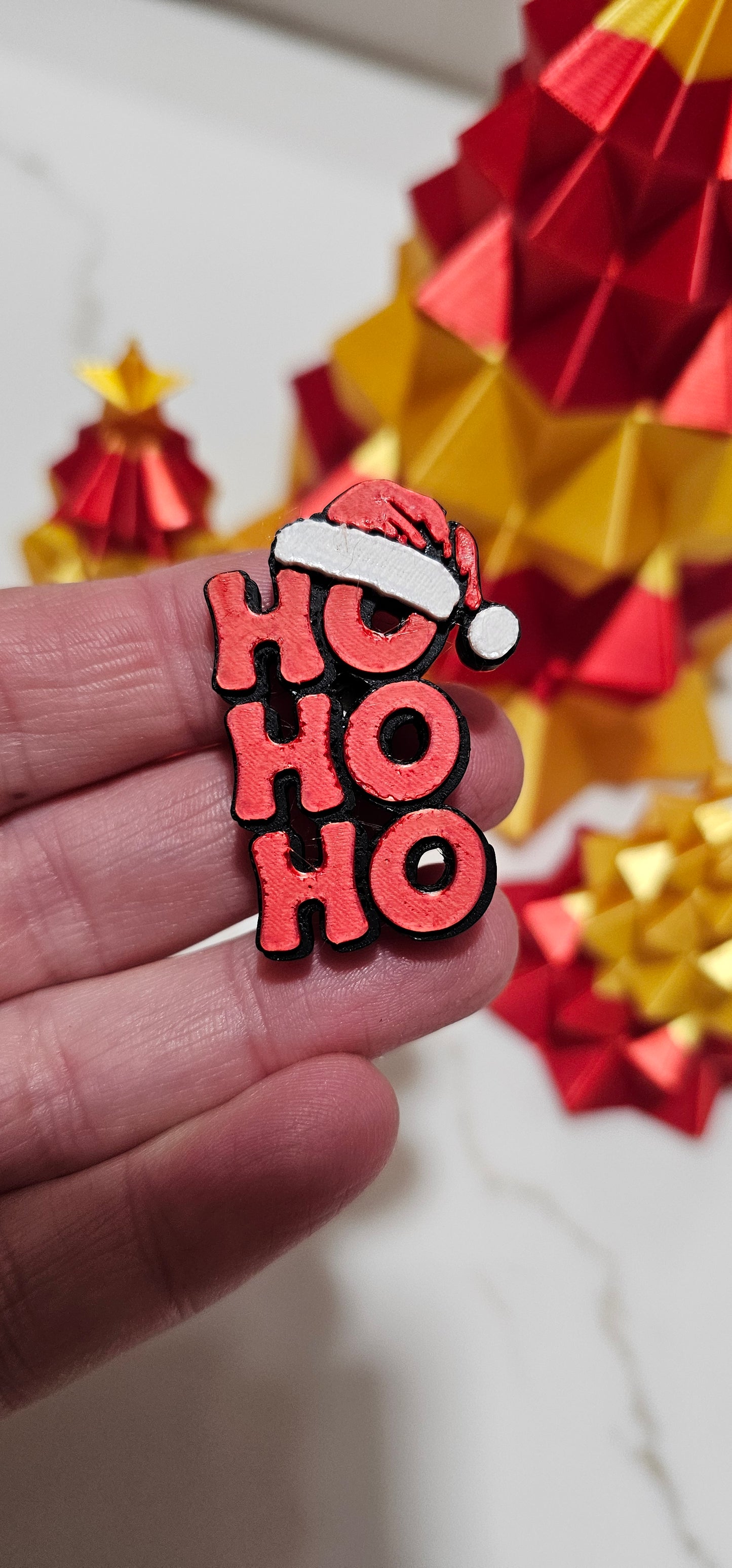 set of 4 Naughty Nice Candy Cane HOHOHO Hat Pins Christmas Made in America