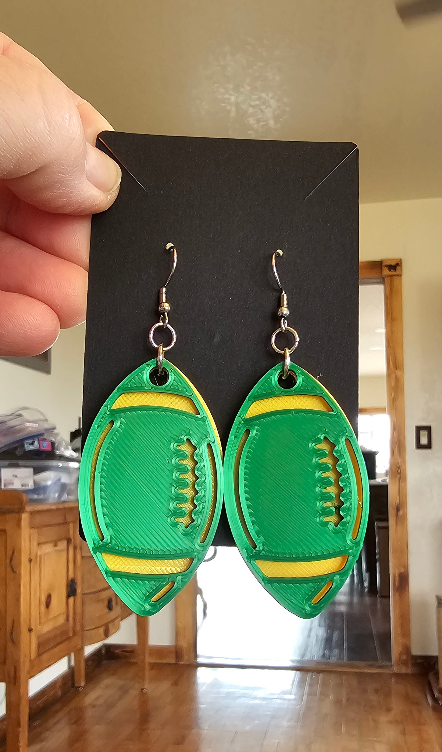 FOOTBALL EARRINGS - Customize your Team Colors & Charms