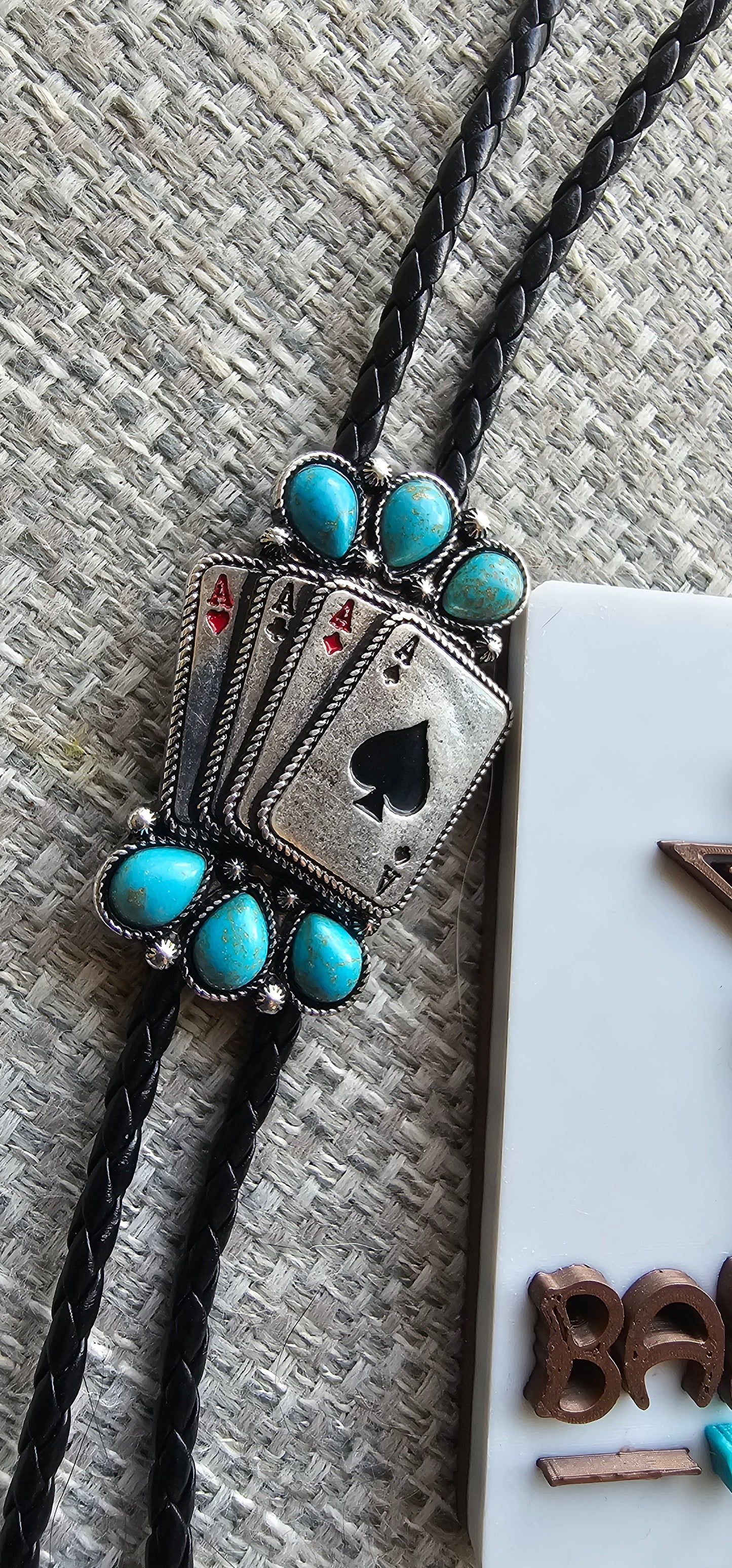 Baha Ranch Playing Cards Gambling NFR Bolo Tie Necklace