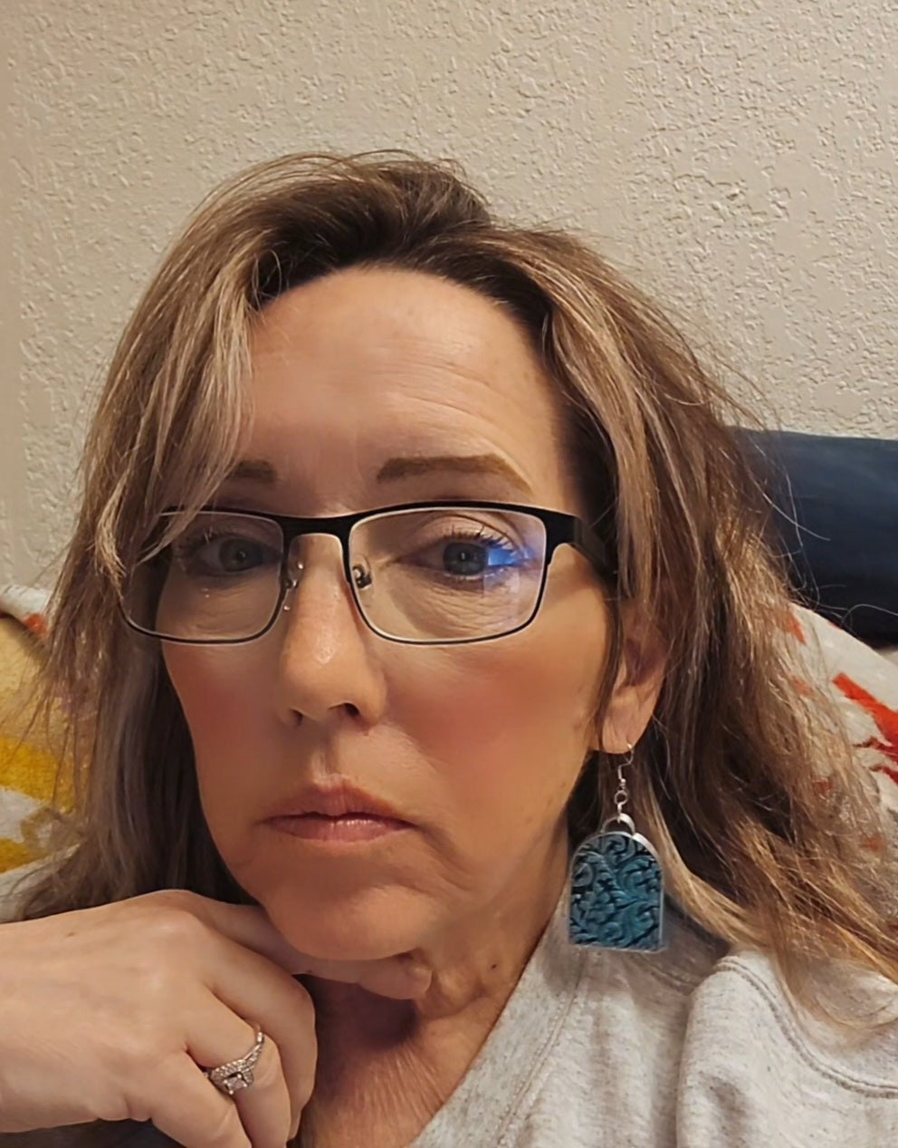 3D Print Western Tooled Turquoise  Earrings Made in America