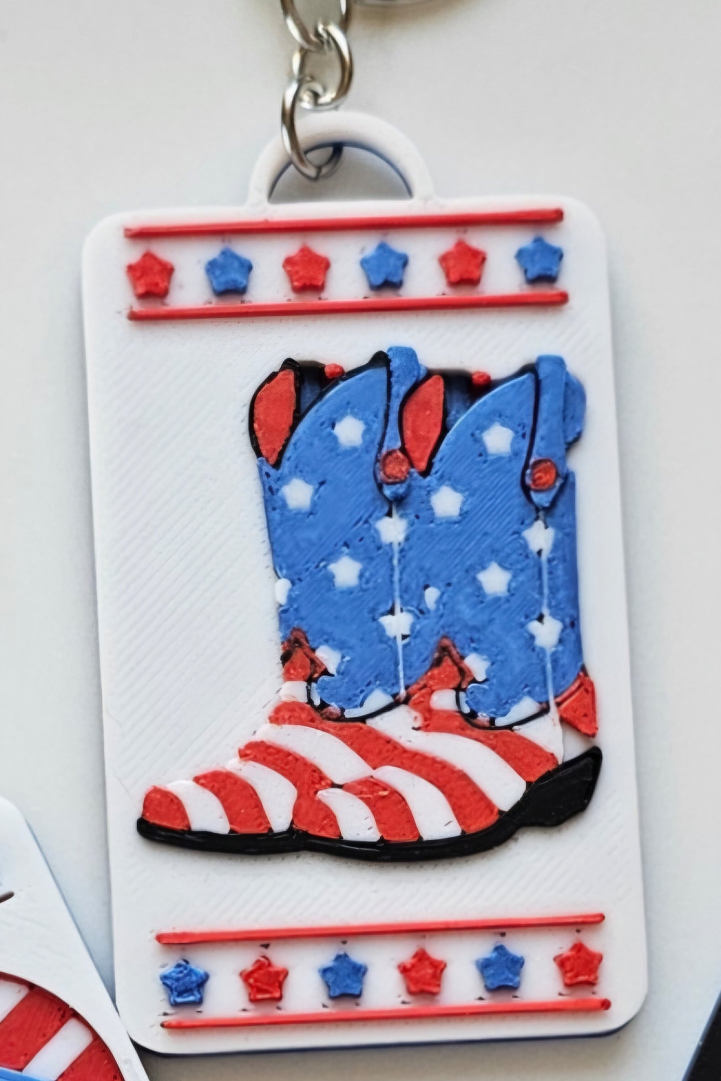 Patriotic Keychain - choice of styles - 3D Print USA - Made in America