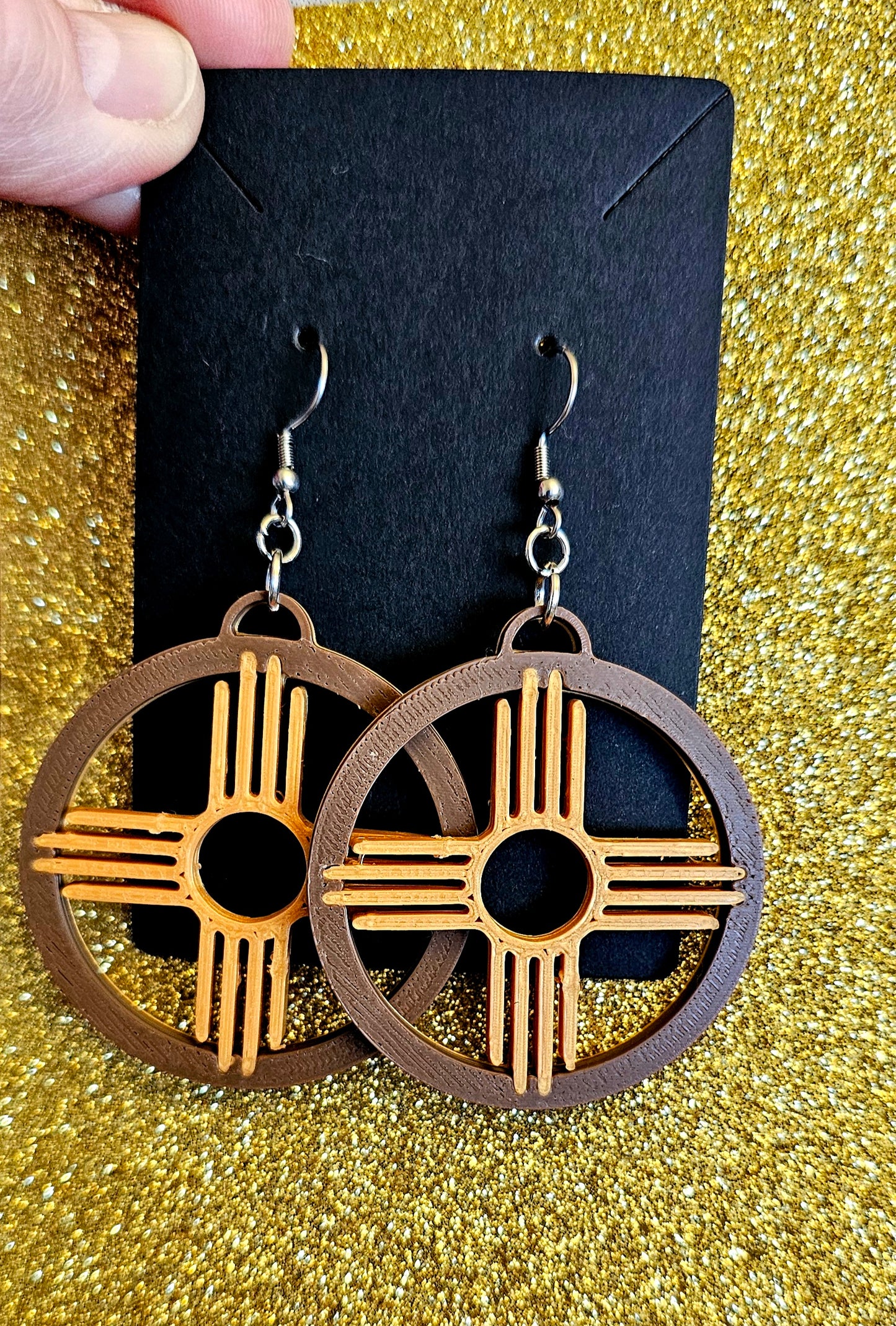 3D Print Zia New Mexico Cactus Earrings Made in America